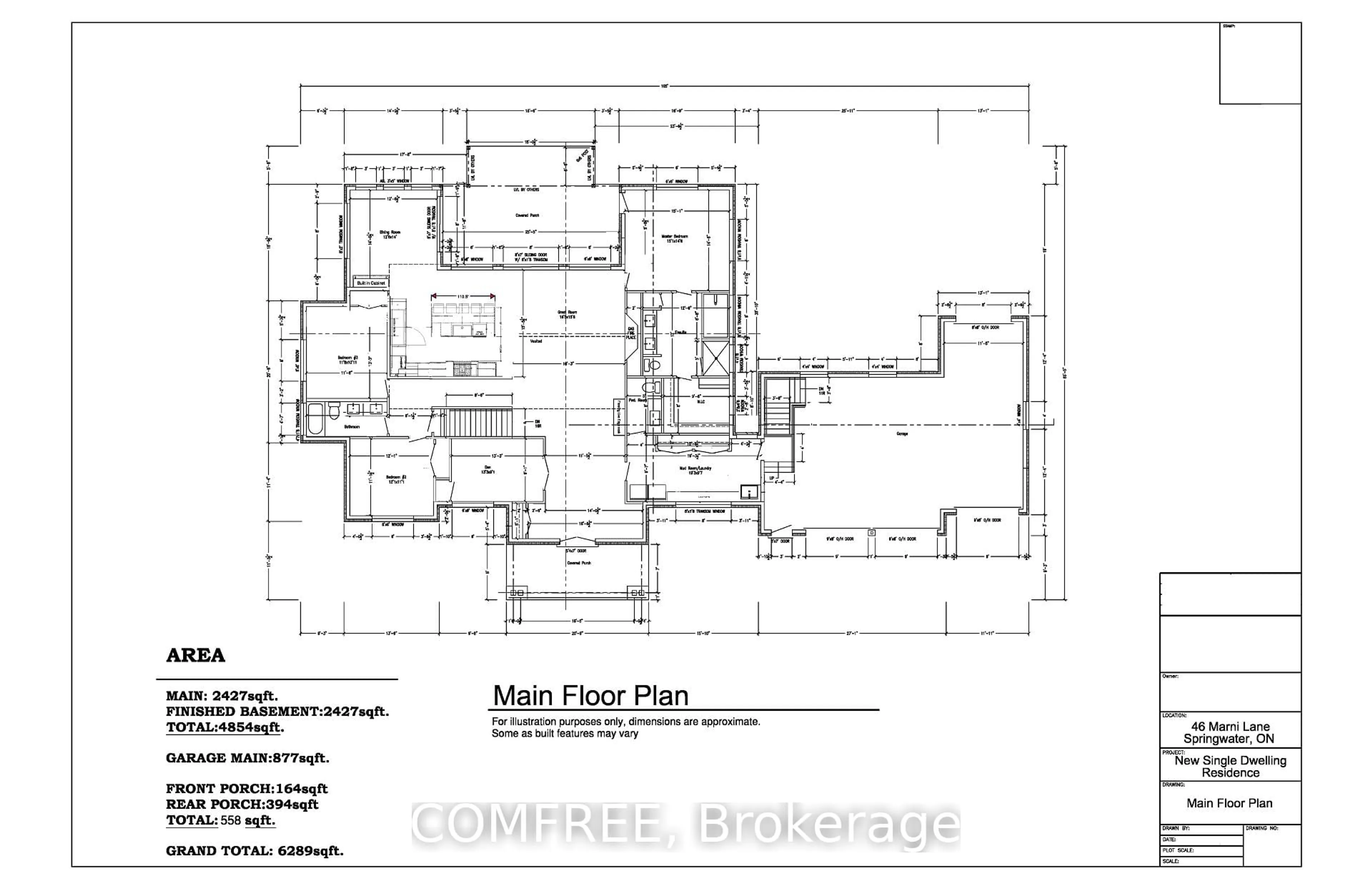 Floor plan for 46 Marni Lane, Springwater Ontario L0L 2K0