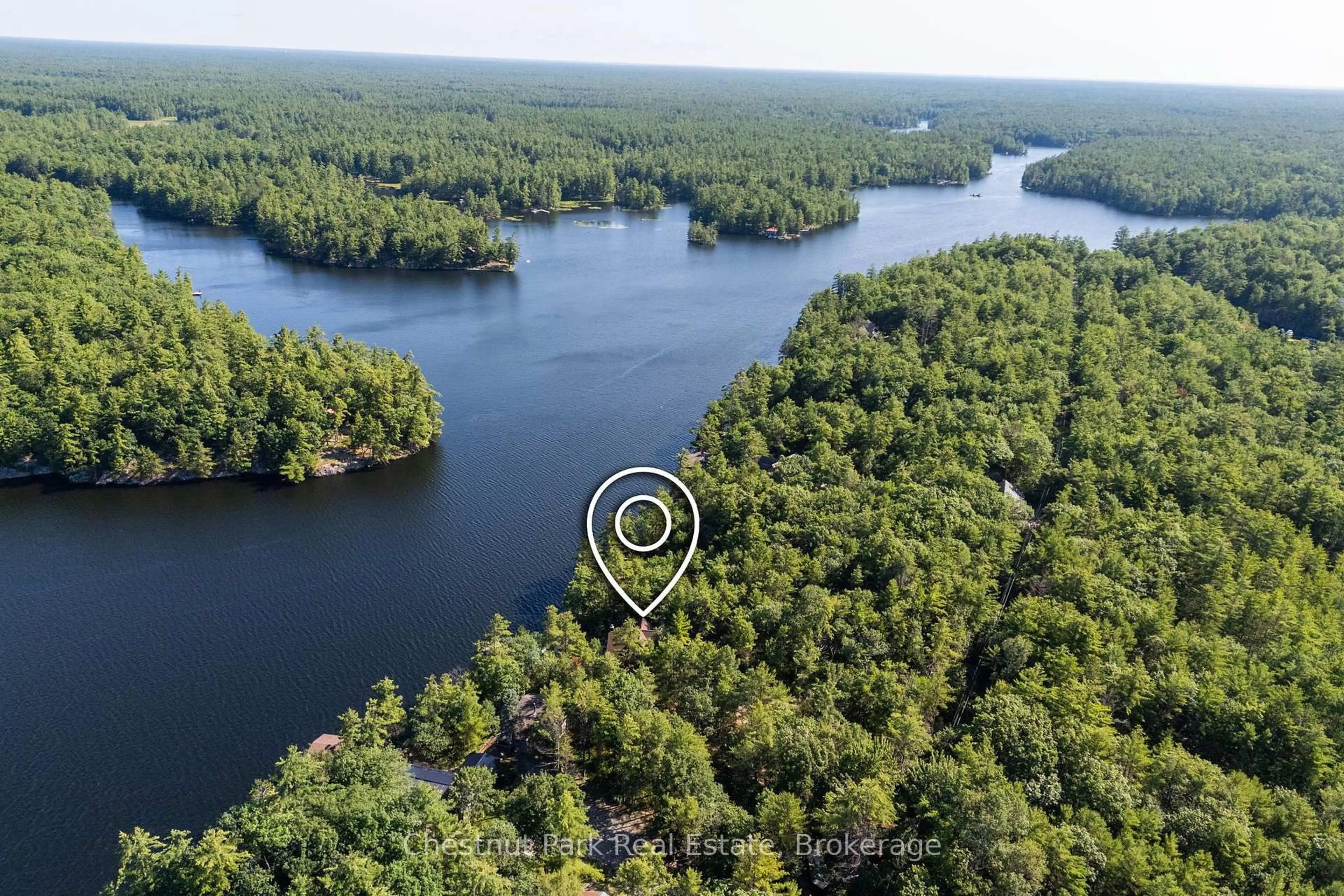 A pic from outside/outdoor area/front of a property/back of a property/a pic from drone, water/lake/river/ocean view for 4296 Manton Lane, Severn Ontario L0K 1E0