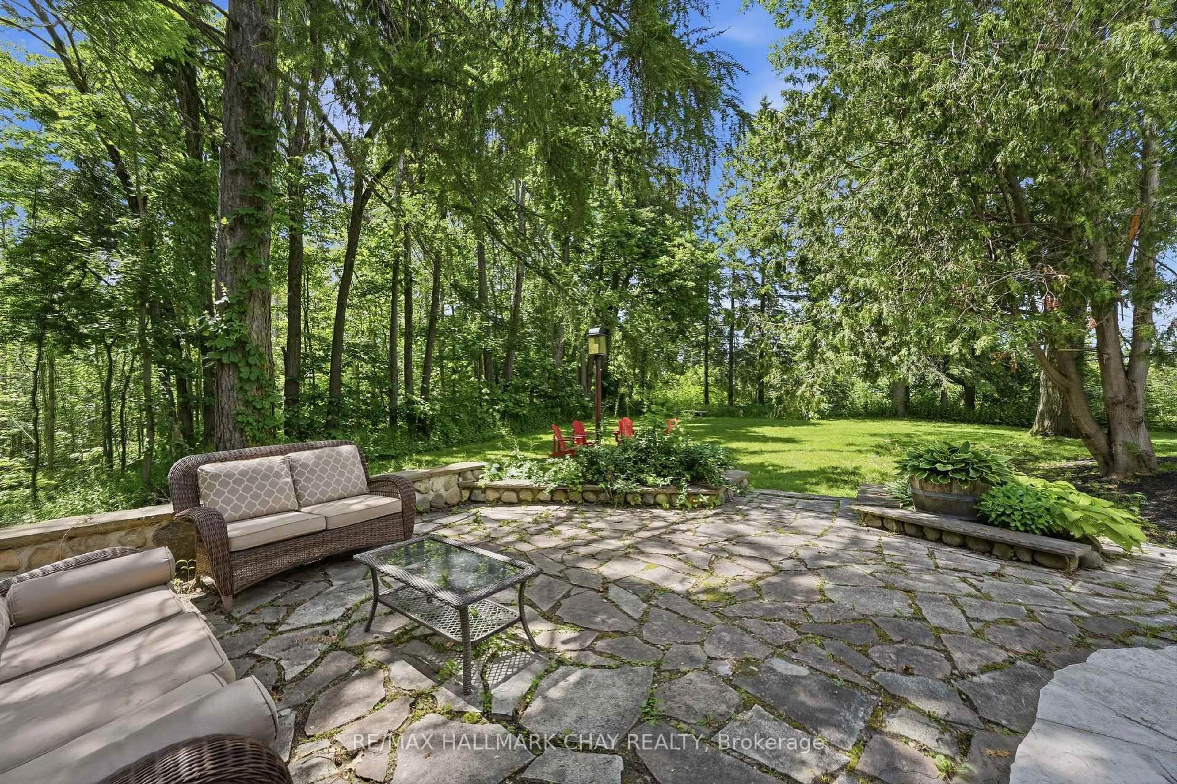 Patio, forest/trees view for 115 Doran Rd, Springwater Ontario L9X 1L5