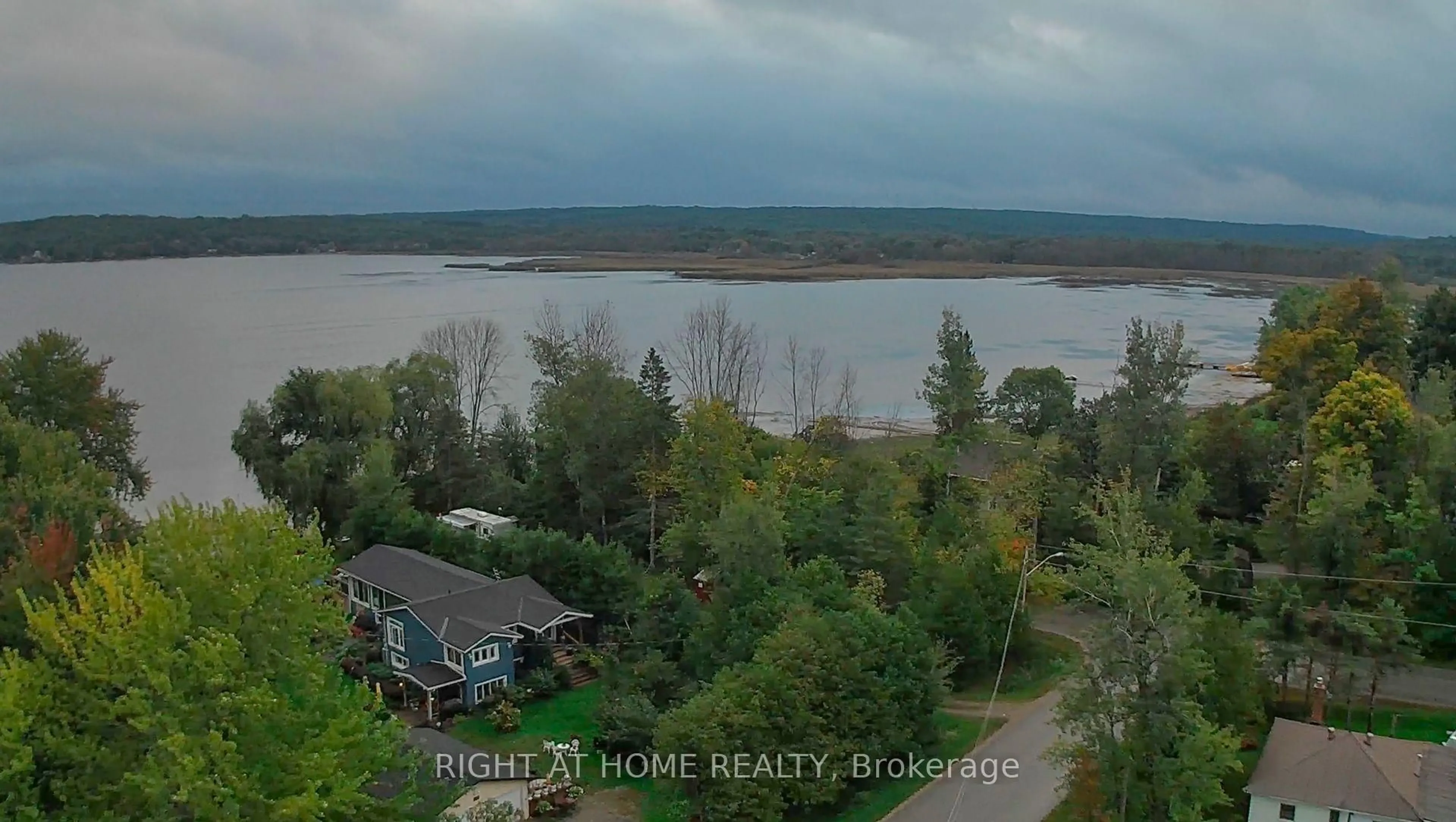 A pic from outside/outdoor area/front of a property/back of a property/a pic from drone, water/lake/river/ocean view for 56 Sallows Dr, Tay Ontario L0K 2A0