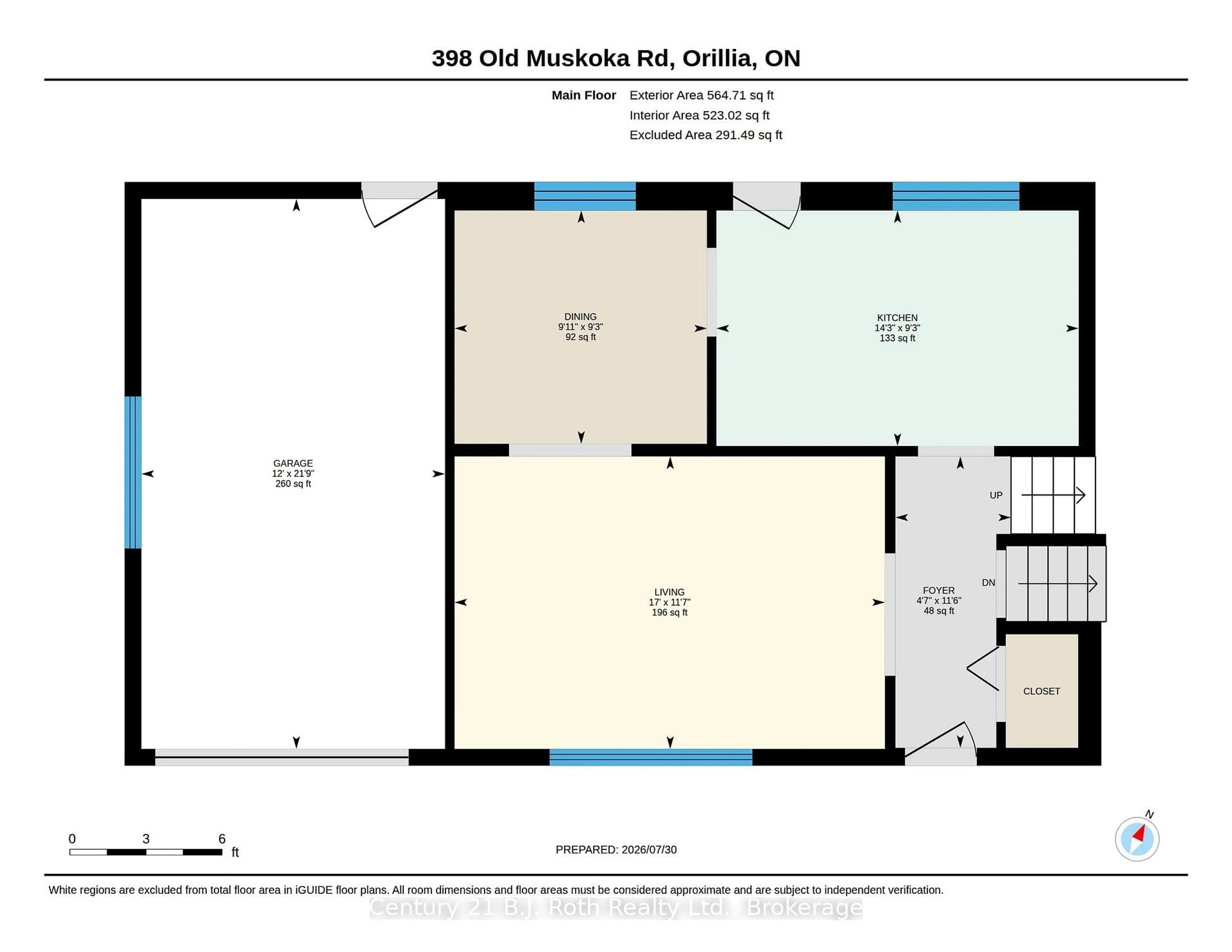 Floor plan for 398 Old Muskoka Rd, Orillia Ontario L3V 4G7