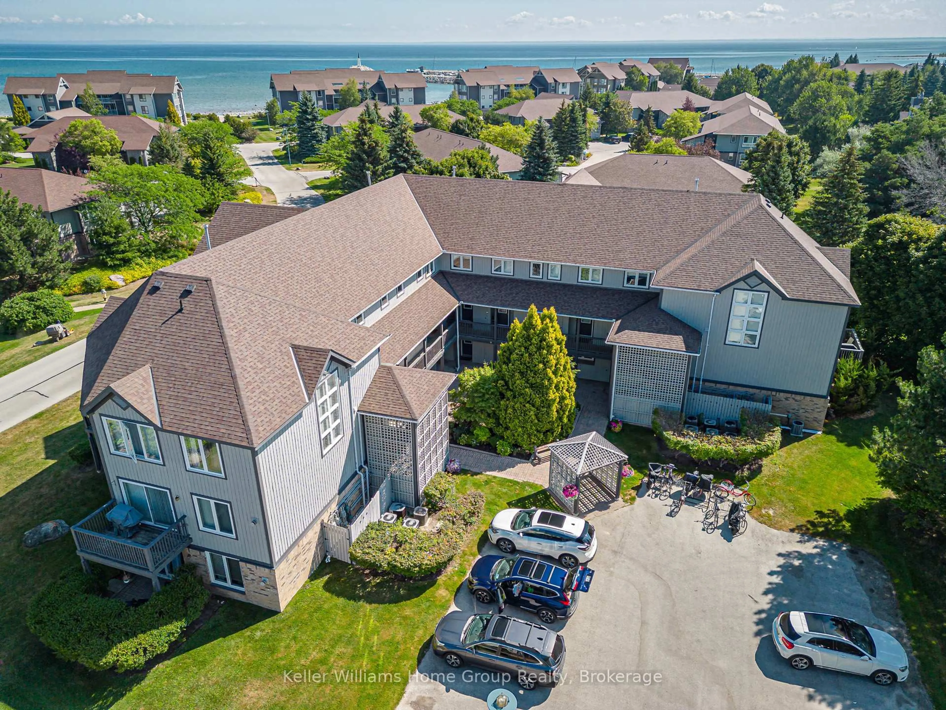 A pic from outside/outdoor area/front of a property/back of a property/a pic from drone, water/lake/river/ocean view for 711 Johnston Park Ave, Collingwood Ontario L9Y 5C7