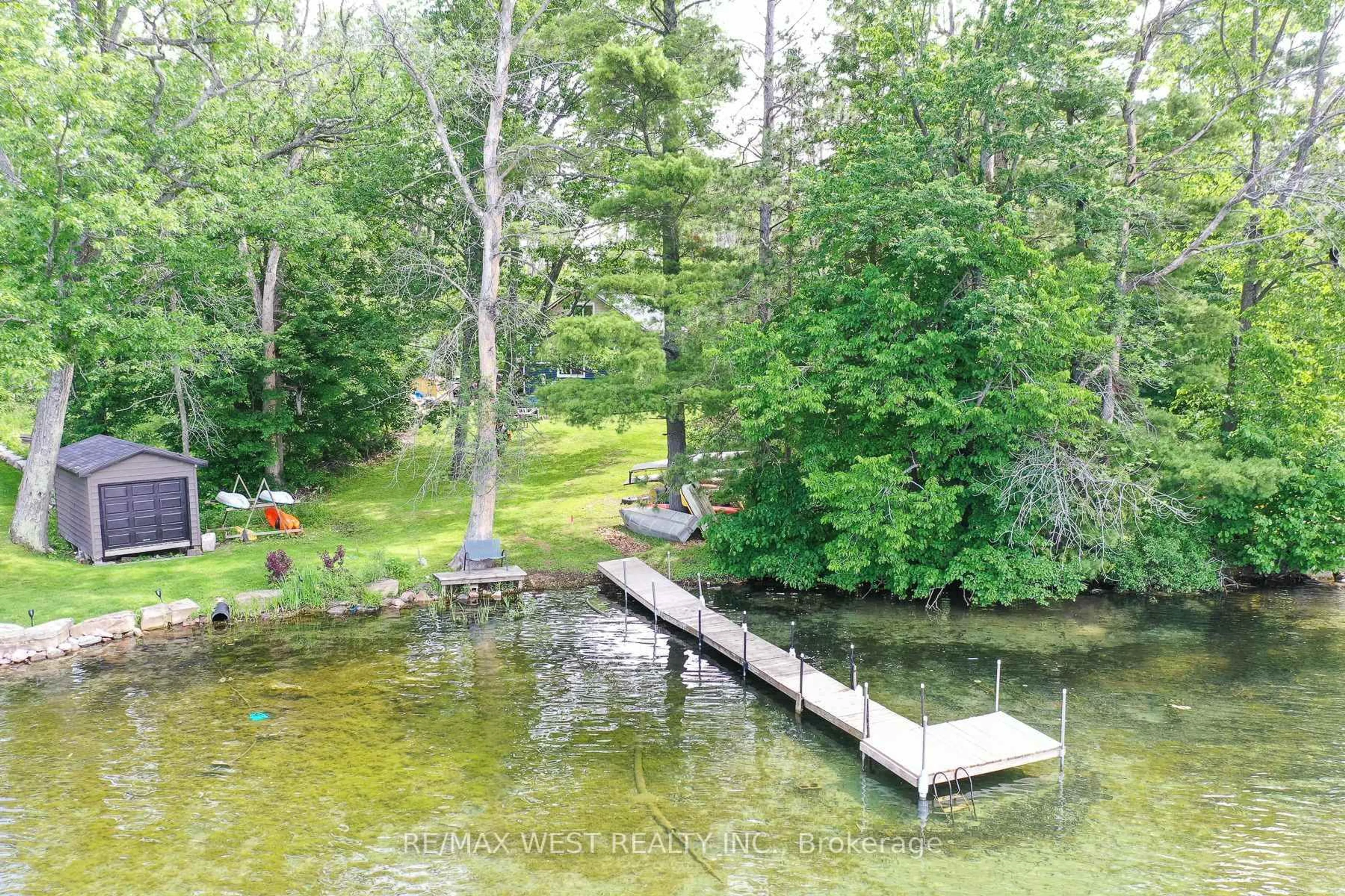 A pic from outside/outdoor area/front of a property/back of a property/a pic from drone, water/lake/river/ocean view for 6896 Pentland Lane, Ramara Ontario L0K 2B0