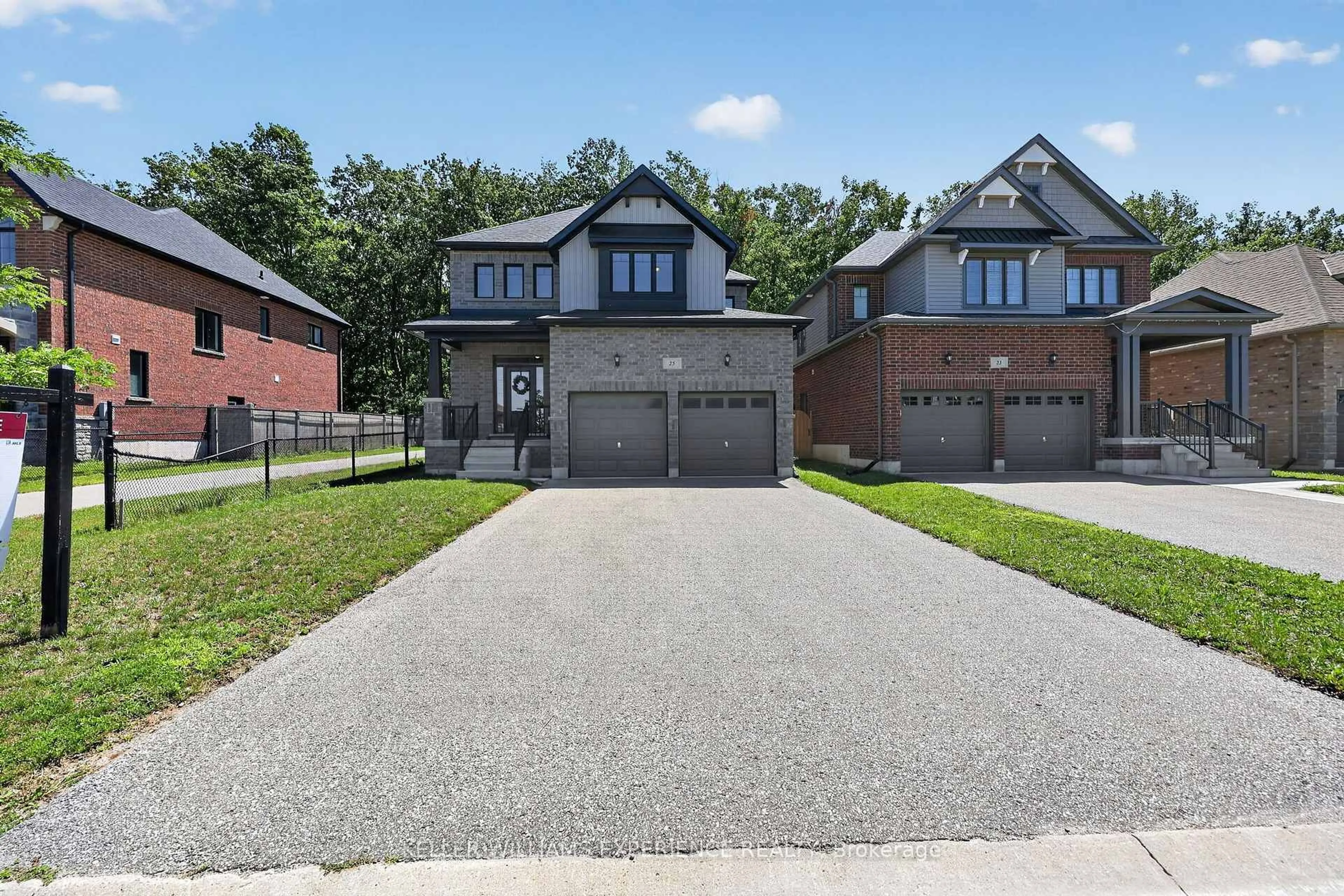 Home with brick exterior material, street for 25 Atlantis Dr, Orillia Ontario L3V 8L4