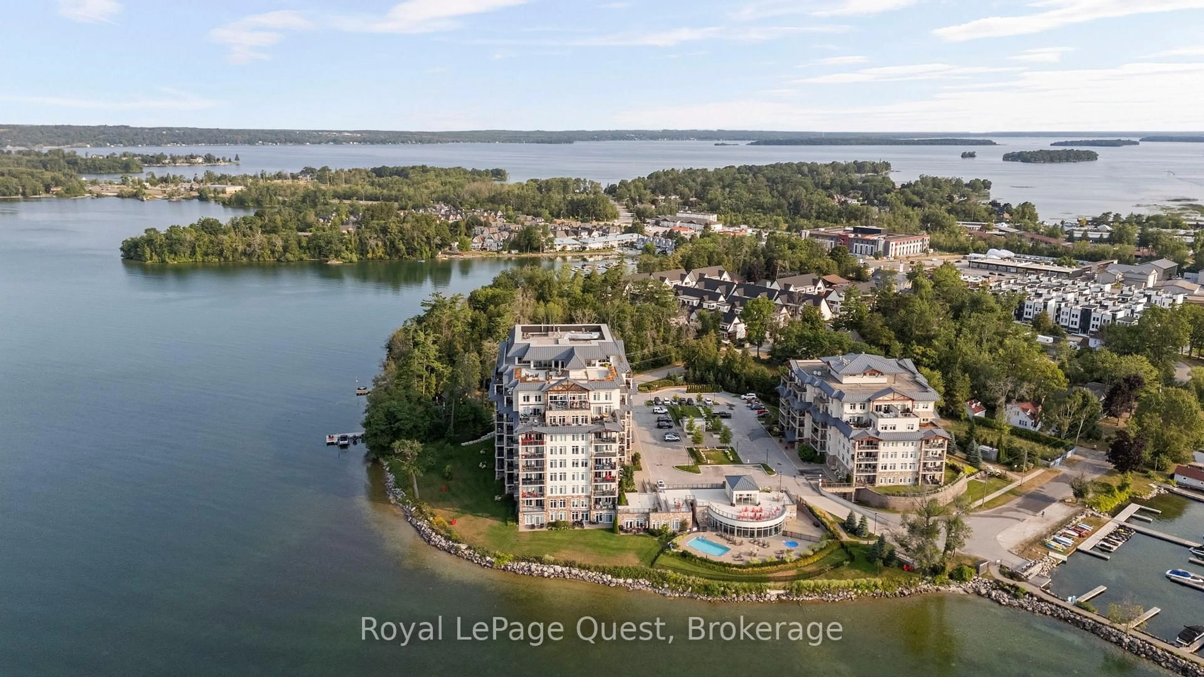 A pic from outside/outdoor area/front of a property/back of a property/a pic from drone, water/lake/river/ocean view for 90 Orchard Pt #311, Orillia Ontario L3V 8K4