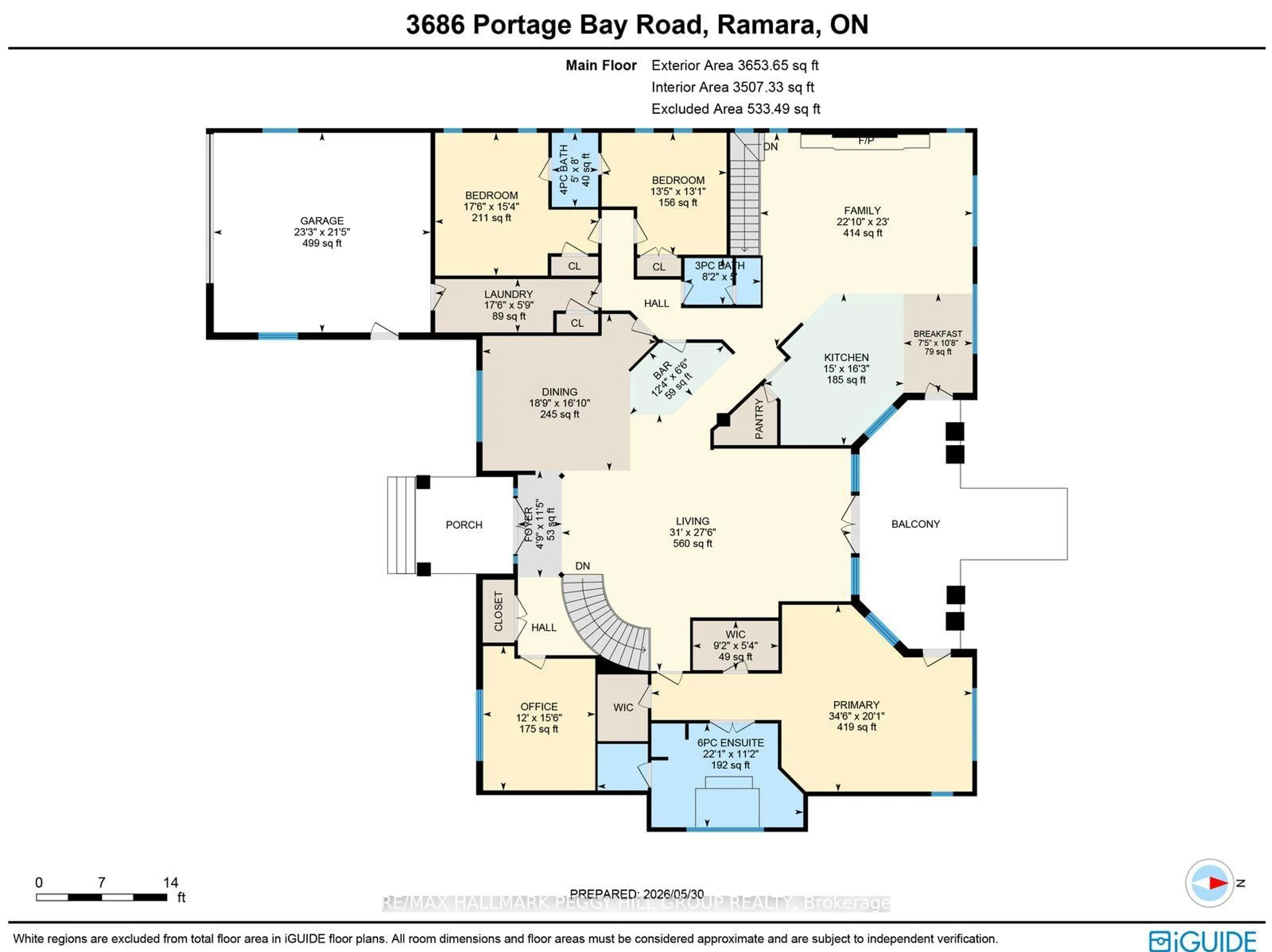 Floor plan for 3686 Portage Bay Rd, Ramara Ontario L0K 2B0