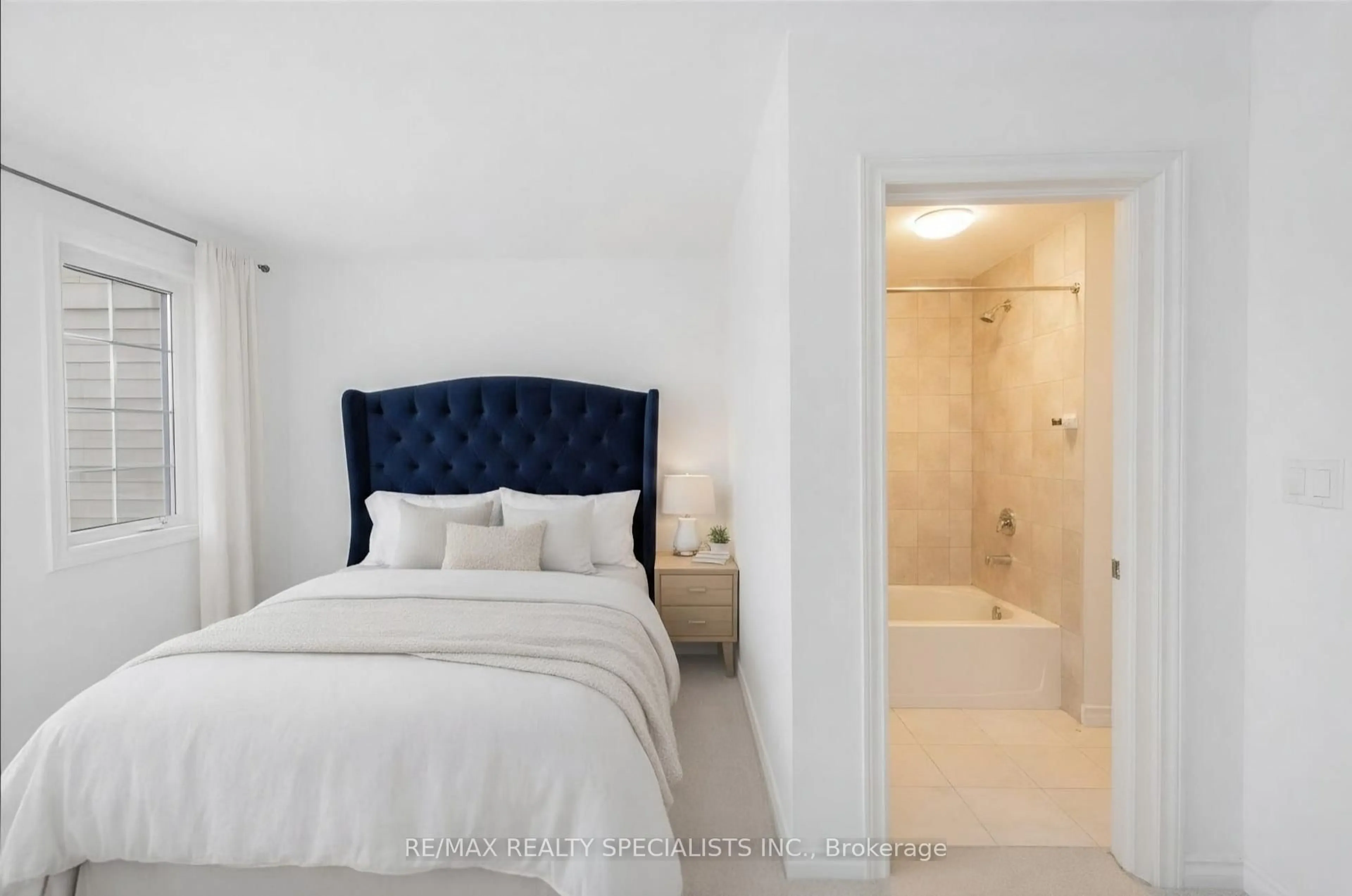 Bedroom with bed, ceramic/tile floor for 47 Pumpkin Corner Cres, Barrie Ontario L9J 0T7