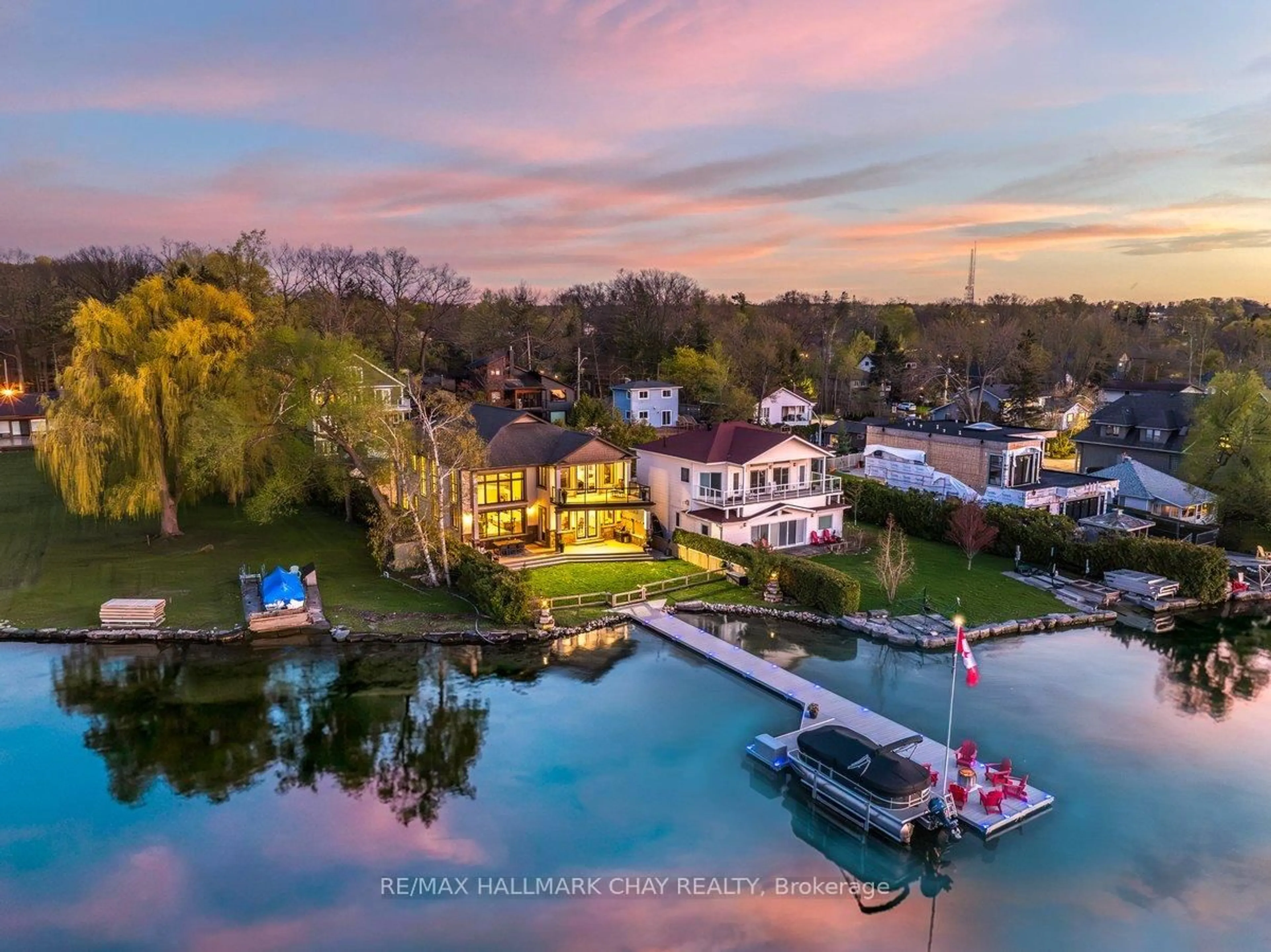 A pic from outside/outdoor area/front of a property/back of a property/a pic from drone, water/lake/river/ocean view for 230 Kempview Lane, Barrie Ontario L4N 3W9