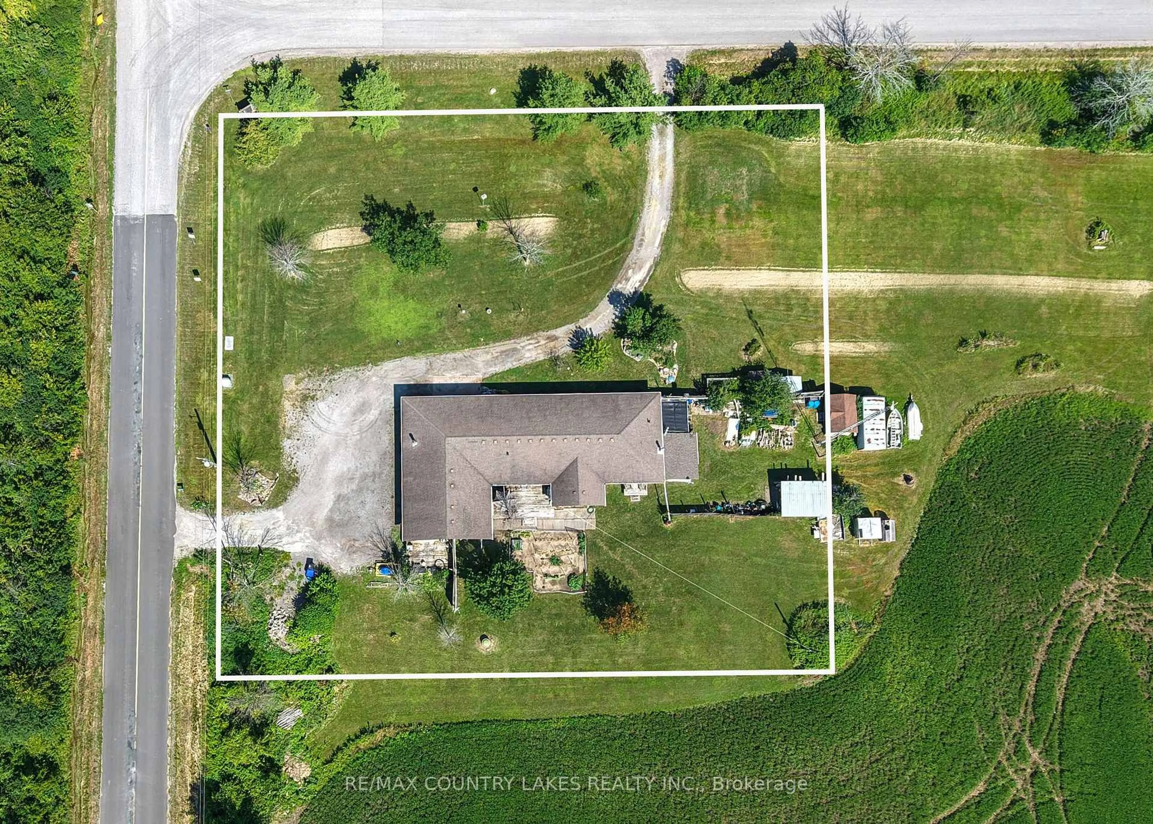 A pic from outside/outdoor area/front of a property/back of a property/a pic from drone, street for 2865 Concession A Rd, Ramara Ontario L0K 1B0