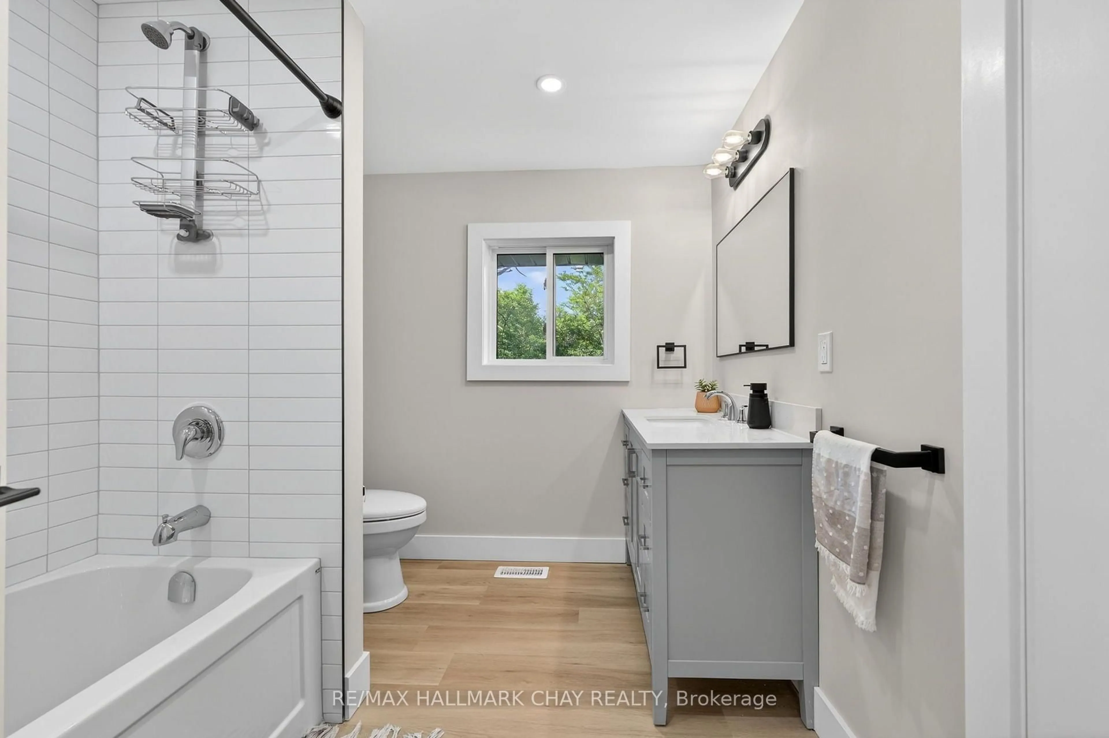 Contemporary bathroom, ceramic/tile floor for 8717 Beachwood Rd, Wasaga Beach Ontario L9Z 2G5