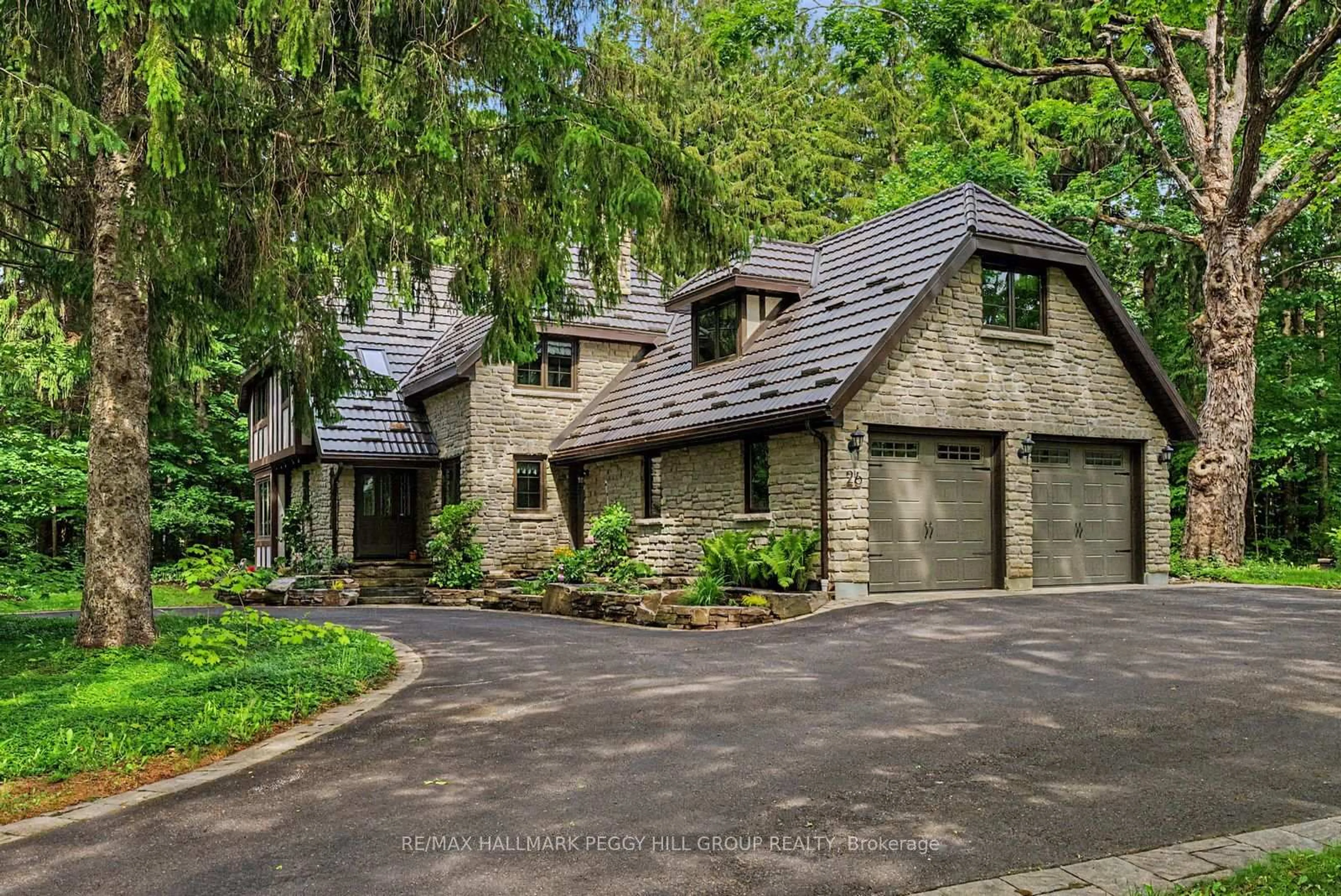 Home with brick exterior material, street for 26 Cathedral Pines Rd, Oro-Medonte Ontario L4M 4Y8
