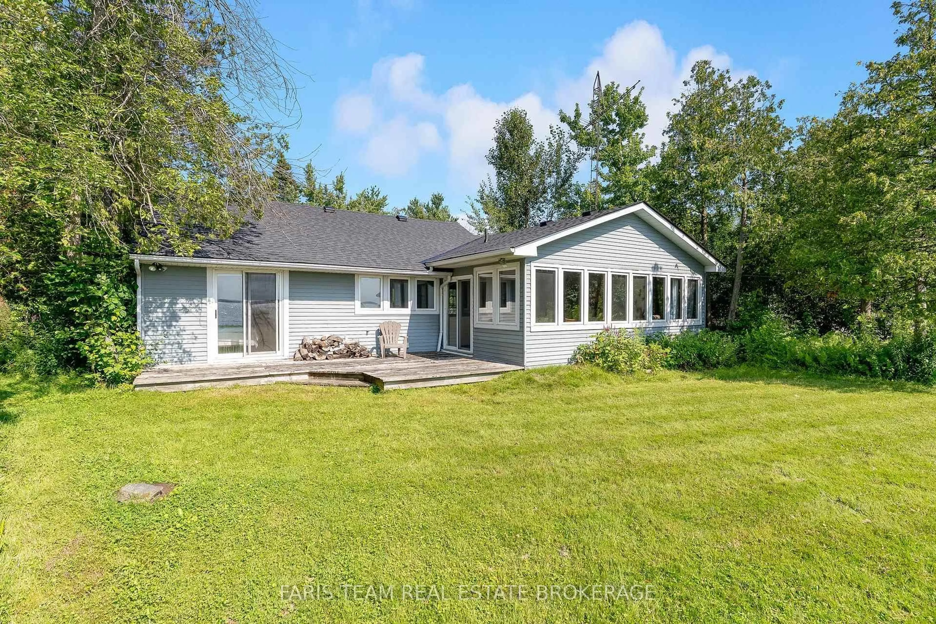 A pic from outside/outdoor area/front of a property/back of a property/a pic from drone, water/lake/river/ocean view for 1467 Cunningham Cres, Severn Ontario L3V 6H3