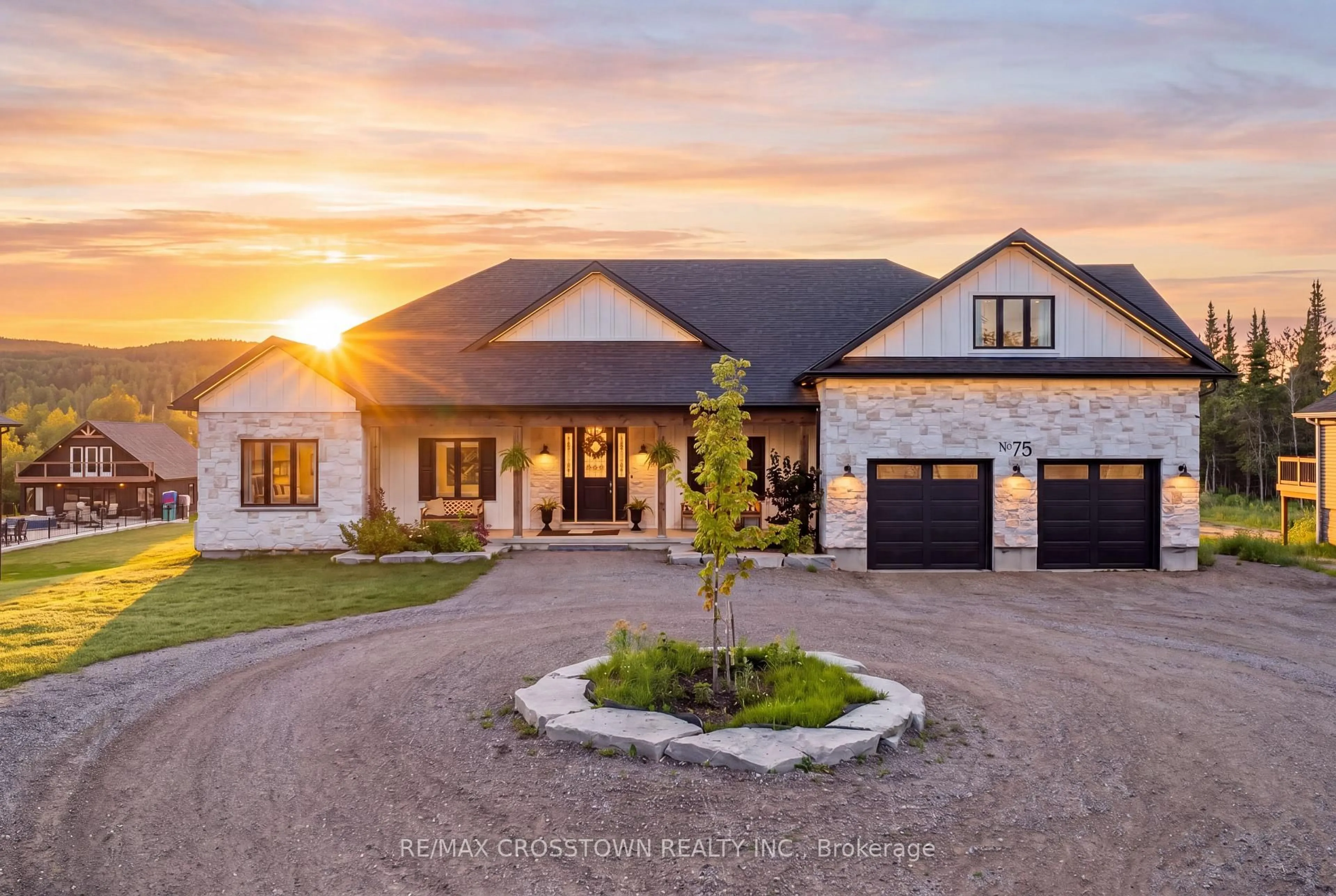 Home with brick exterior material, street for 75 Moonstone Rd, Oro-Medonte Ontario L0K 1N0