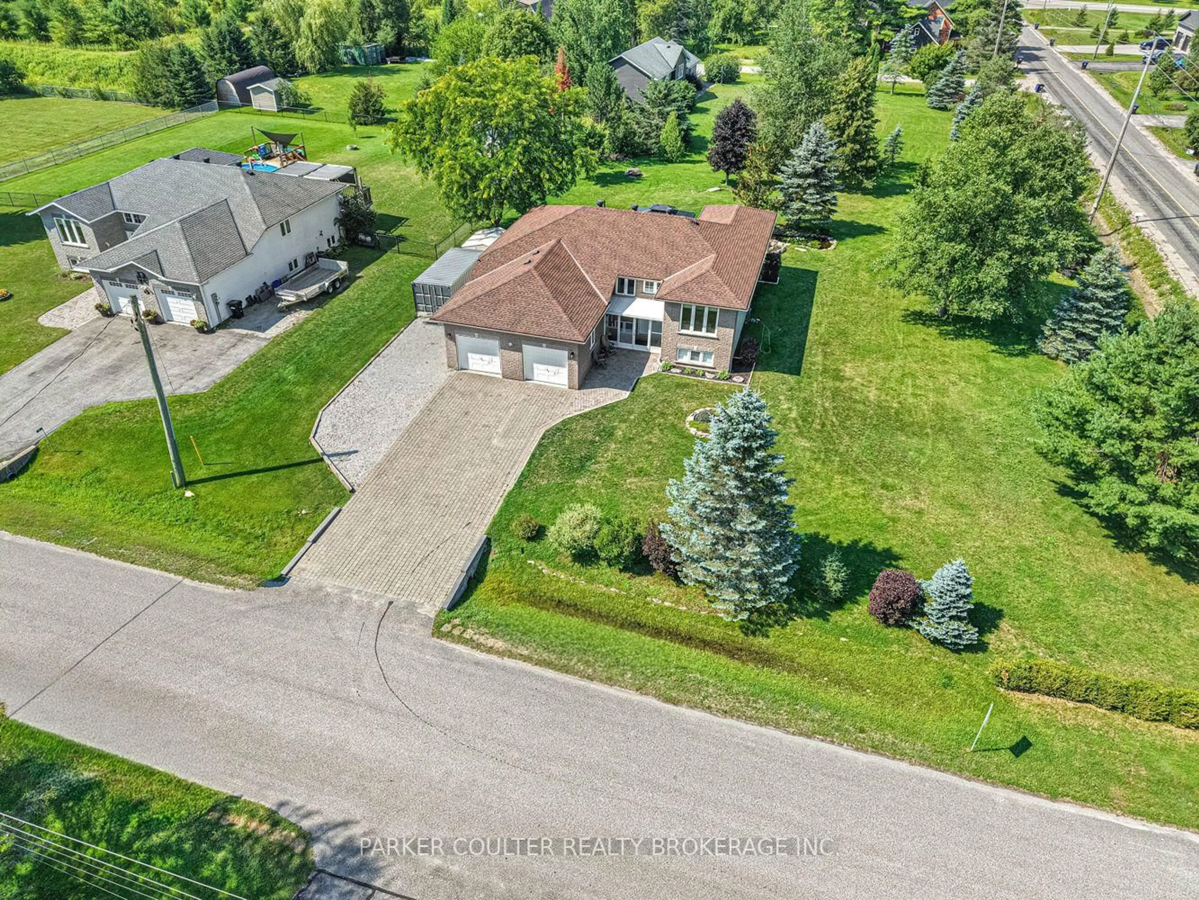 A pic from outside/outdoor area/front of a property/back of a property/a pic from drone, street for 2 Marni Lane, Springwater Ontario L0L 2K0