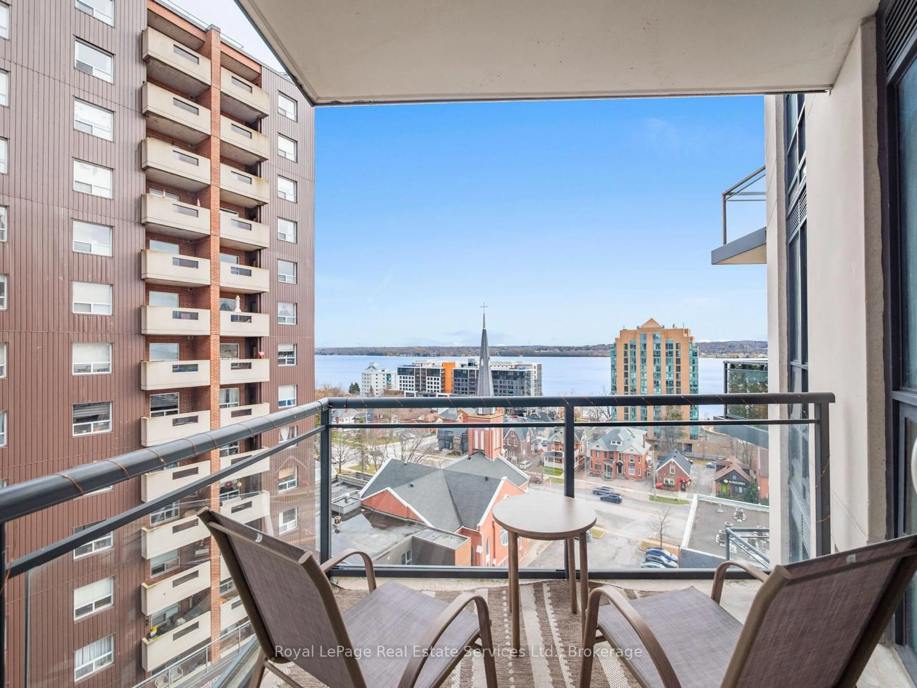 Balcony in the apartment, water/lake/river/ocean view for 111 Worsley St #709, Barrie Ontario L4M 0J5