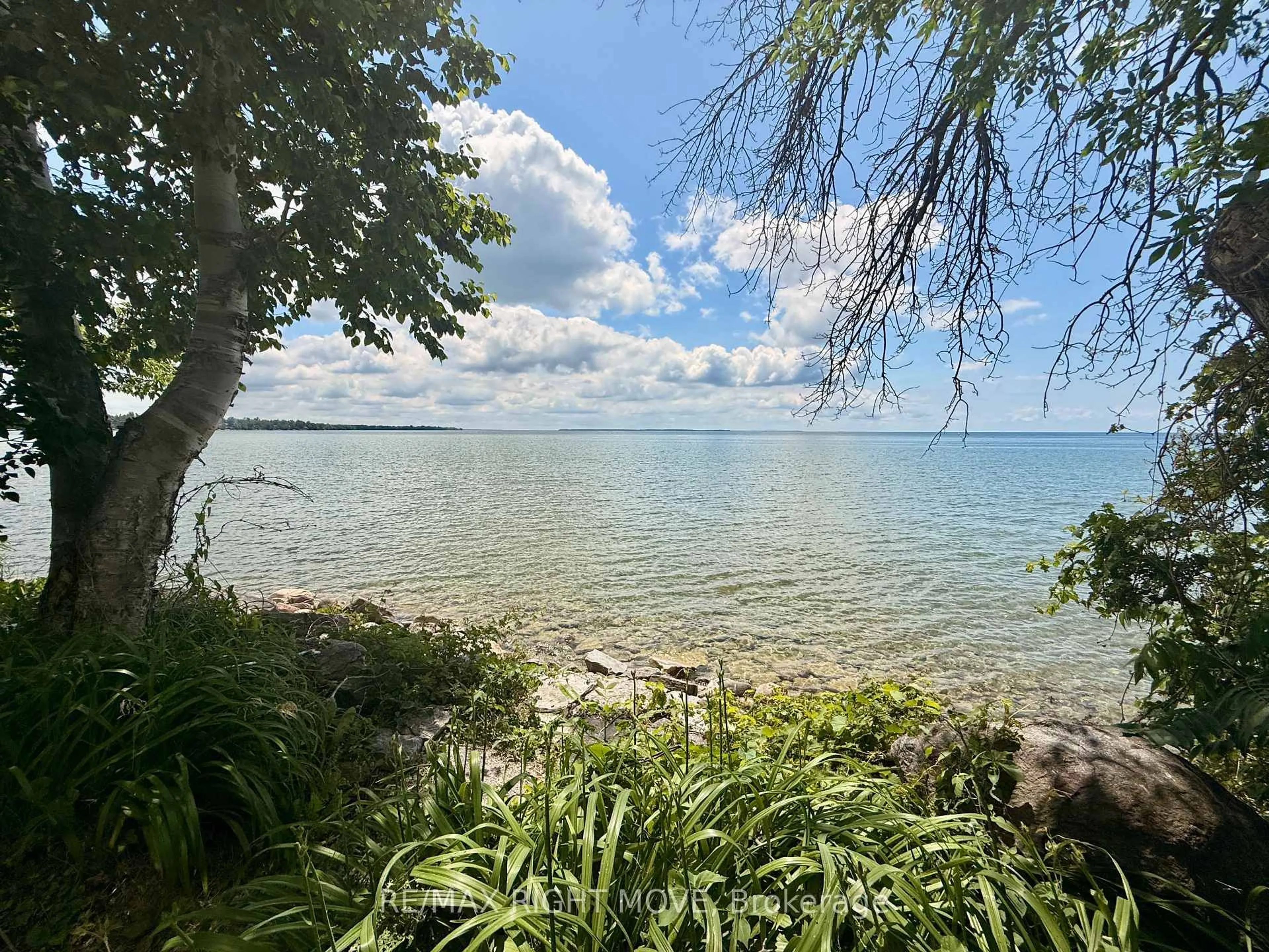 A pic from outside/outdoor area/front of a property/back of a property/a pic from drone, water/lake/river/ocean view for 2674 Lone Birch Tr, Ramara Ontario L0K 1B0