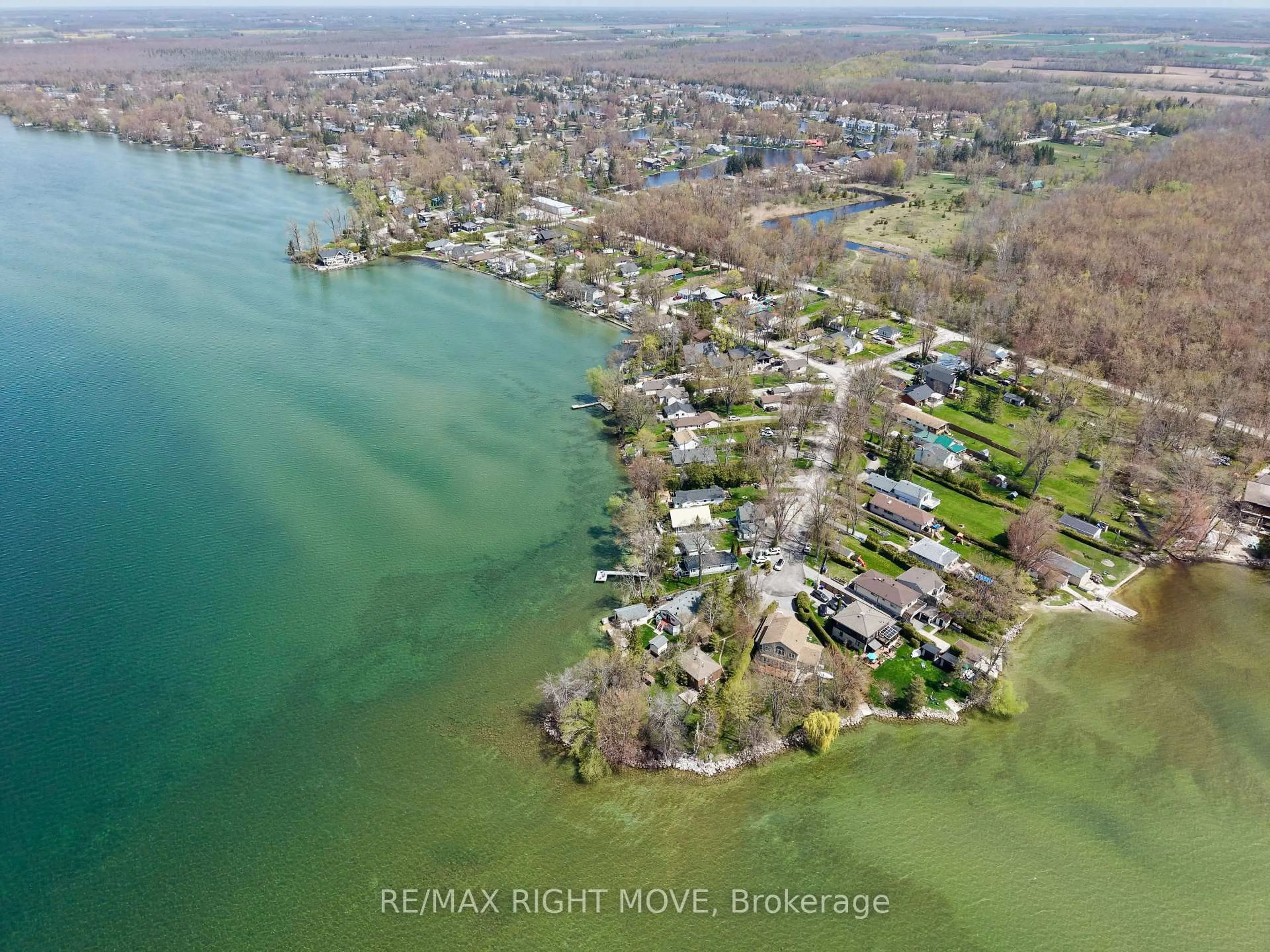 A pic from outside/outdoor area/front of a property/back of a property/a pic from drone, water/lake/river/ocean view for 2674 Lone Birch Tr, Ramara Ontario L0K 1B0