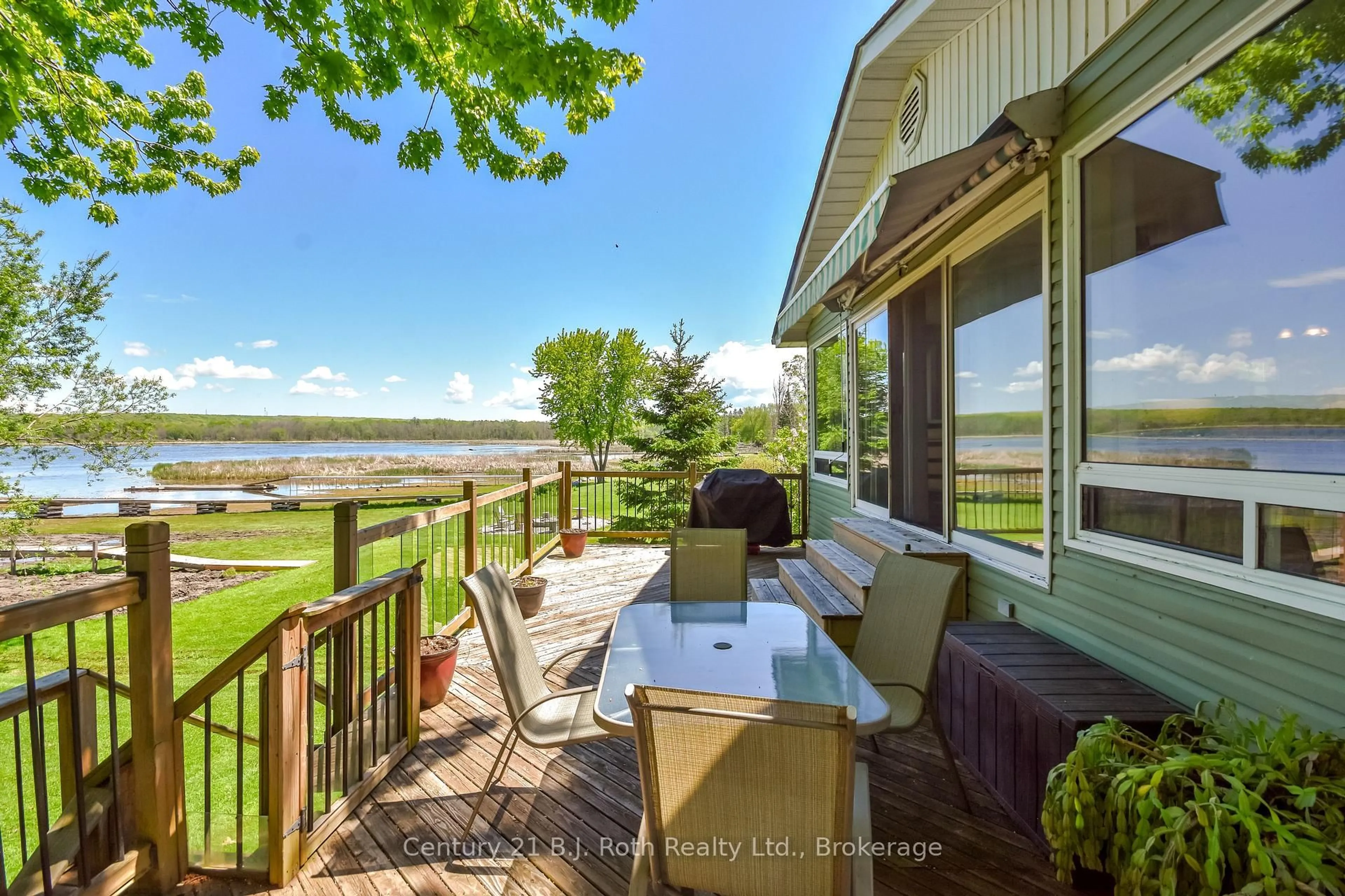 Patio, water/lake/river/ocean view for 95 Maskinonge Rd, Tay Ontario L0K 2A0