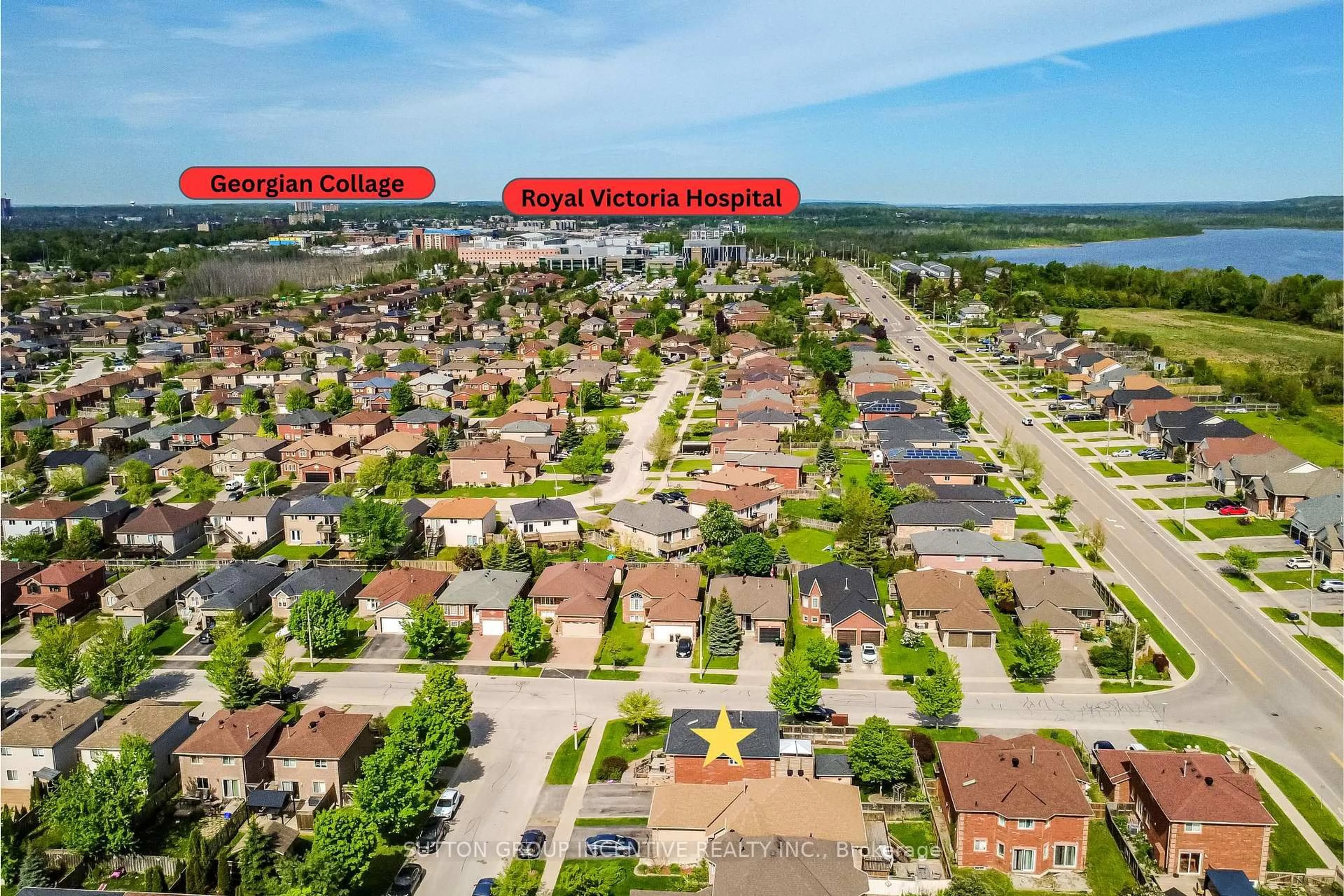 A pic from outside/outdoor area/front of a property/back of a property/a pic from drone, street for 2 Hewitt Pl, Barrie Ontario L4M 7B4