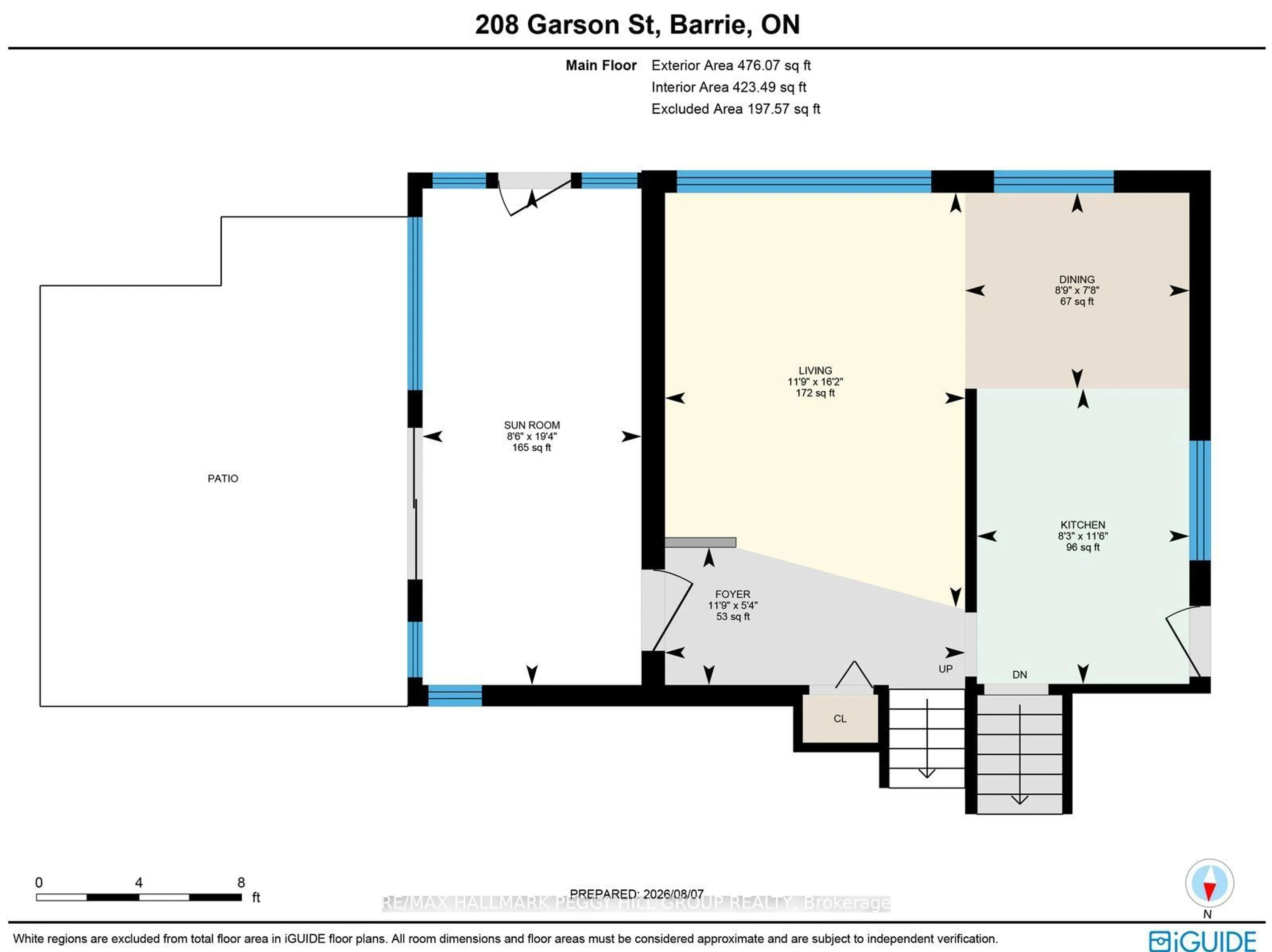 Floor plan for 208 Garson St, Barrie Ontario L4N 3Y7