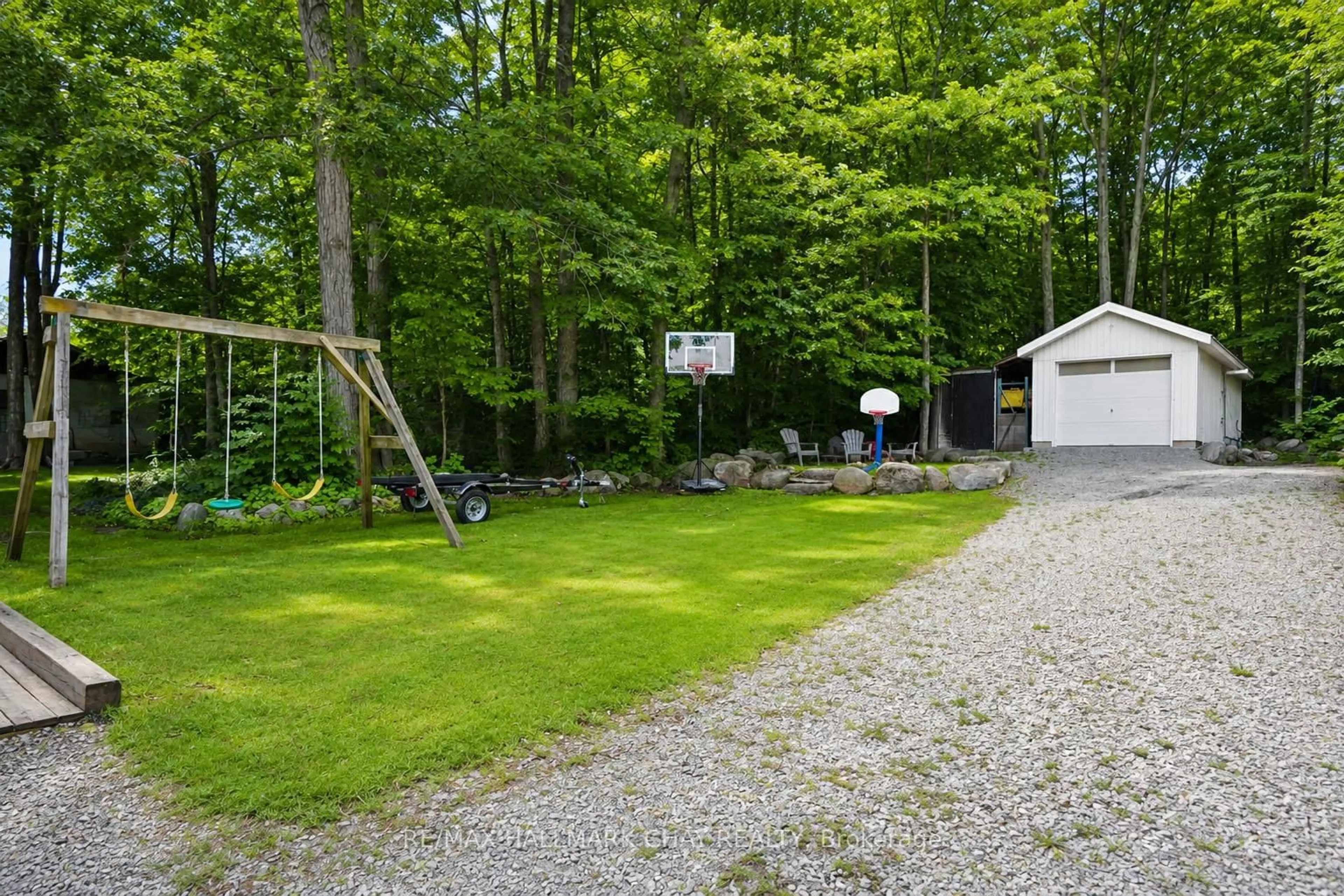 A pic from outside/outdoor area/front of a property/back of a property/a pic from drone, forest/trees view for 375 Robins Point Rd, Tay Ontario L0K 2A0