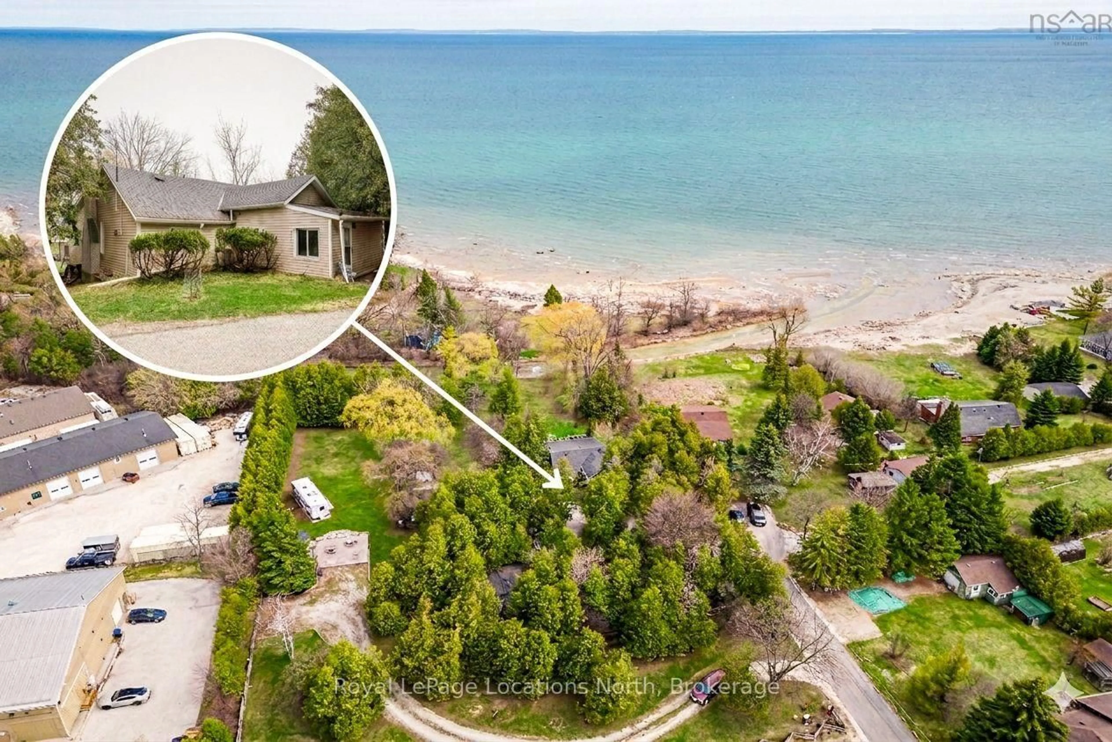 A pic from outside/outdoor area/front of a property/back of a property/a pic from drone, water/lake/river/ocean view for 21 Eva Cres, Collingwood Ontario L9Y 5R1