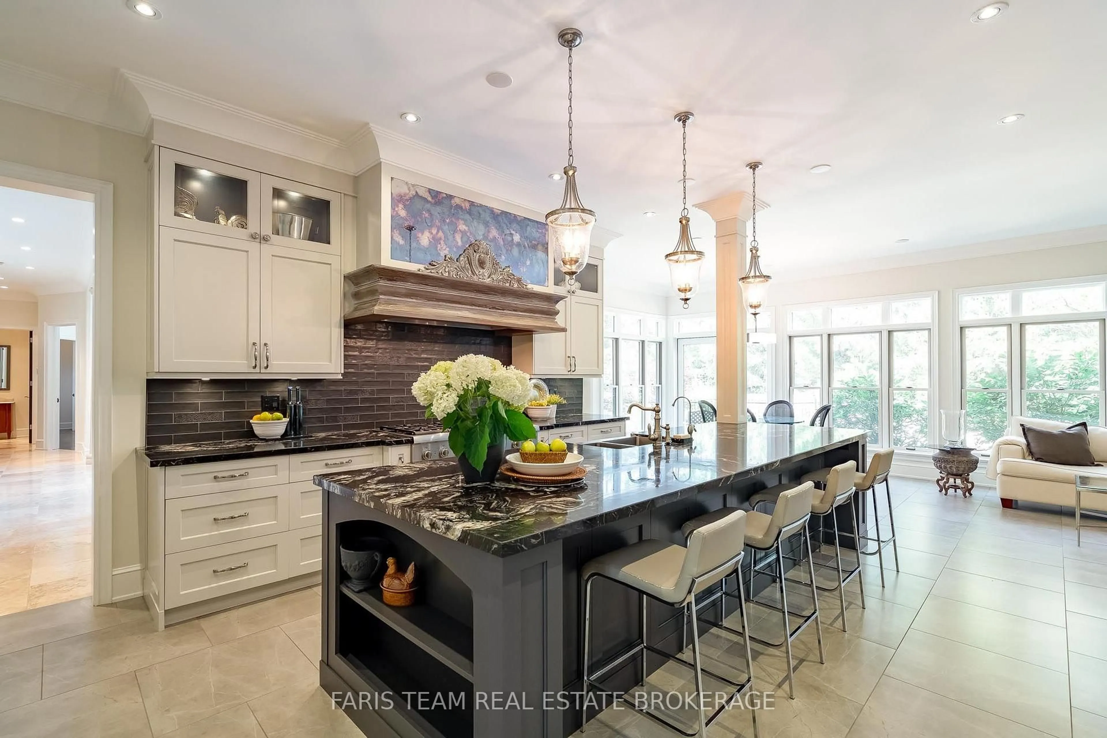 Contemporary kitchen, ceramic/tile floor for 6 Midves Crt, Springwater Ontario L9X 0P3