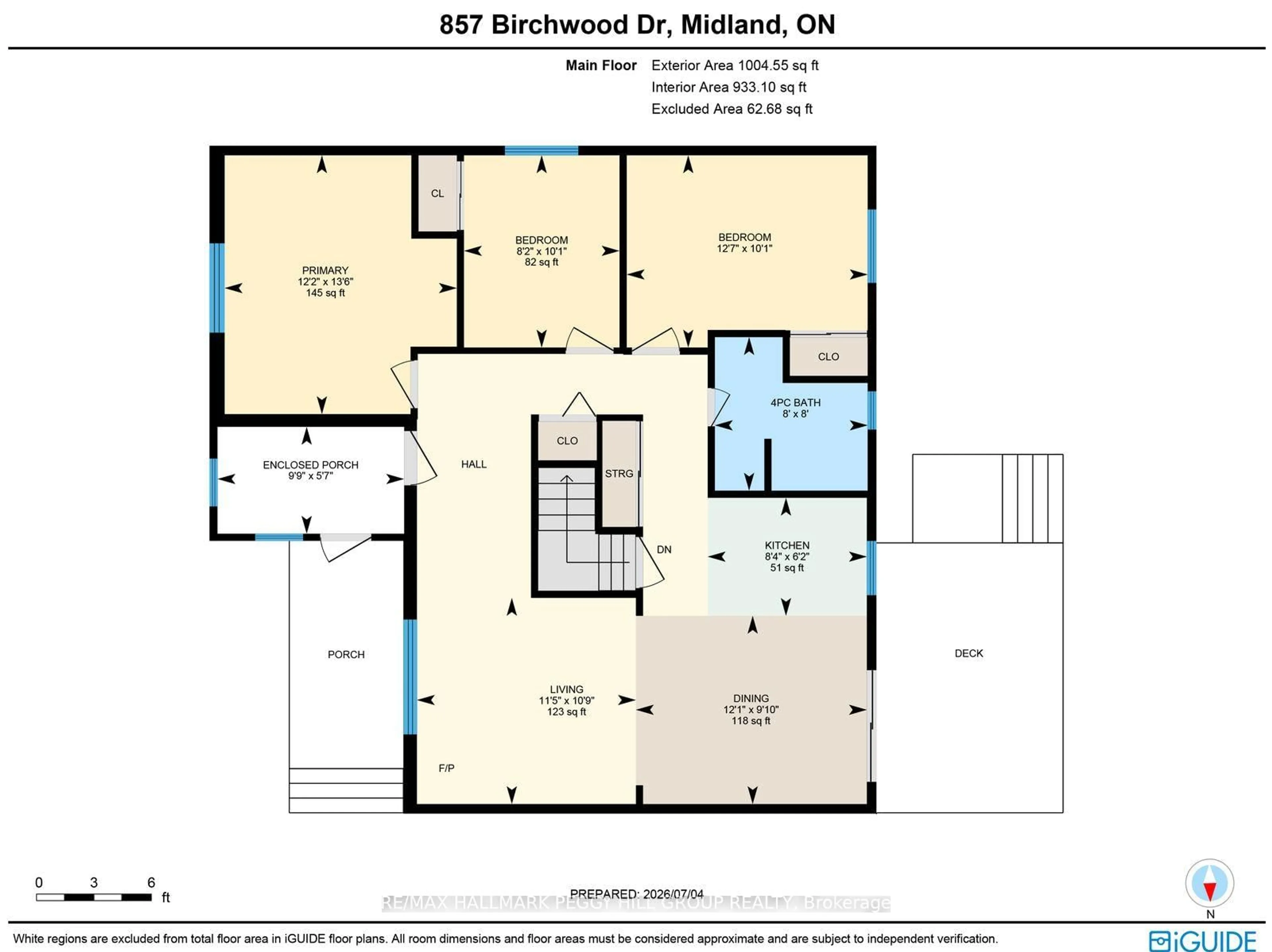 Floor plan for 857 Birchwood Dr, Midland Ontario L4R 4Y3