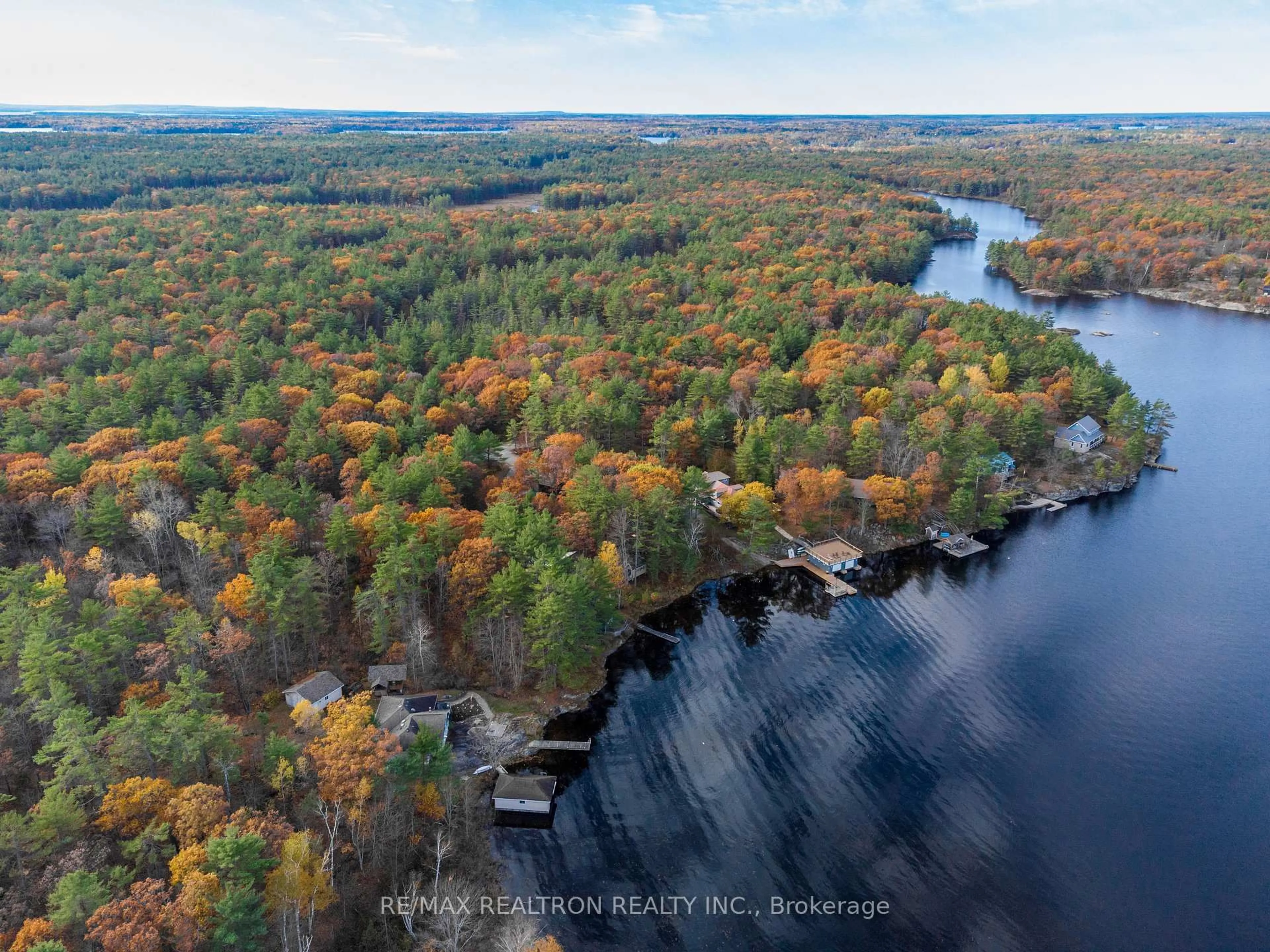 A pic from outside/outdoor area/front of a property/back of a property/a pic from drone, water/lake/river/ocean view for 3800 Elva Lane, Severn Ontario L0K 1E0