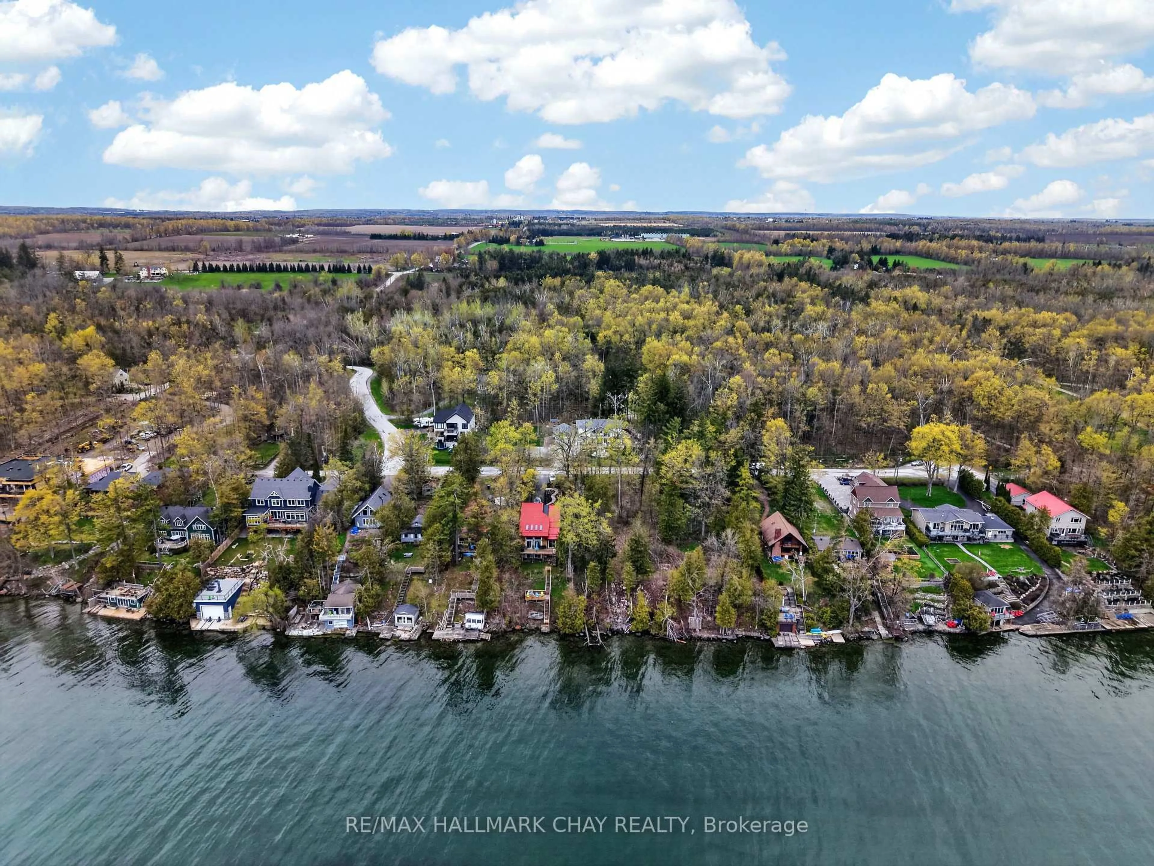 A pic from outside/outdoor area/front of a property/back of a property/a pic from drone, water/lake/river/ocean view for 6 Forrester Rd, Oro-Medonte Ontario L0L 2L0