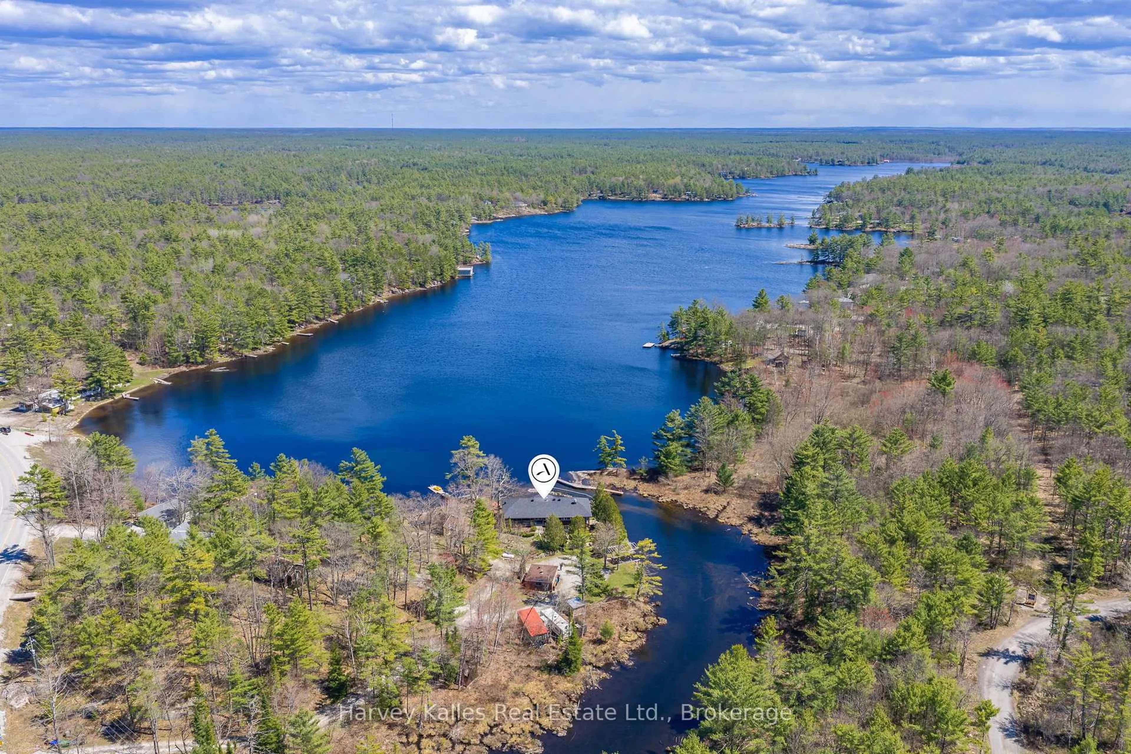 A pic from outside/outdoor area/front of a property/back of a property/a pic from drone, water/lake/river/ocean view for 6884 & 6892 Upper Big Chute Rd, Severn Ontario L0K 1E0