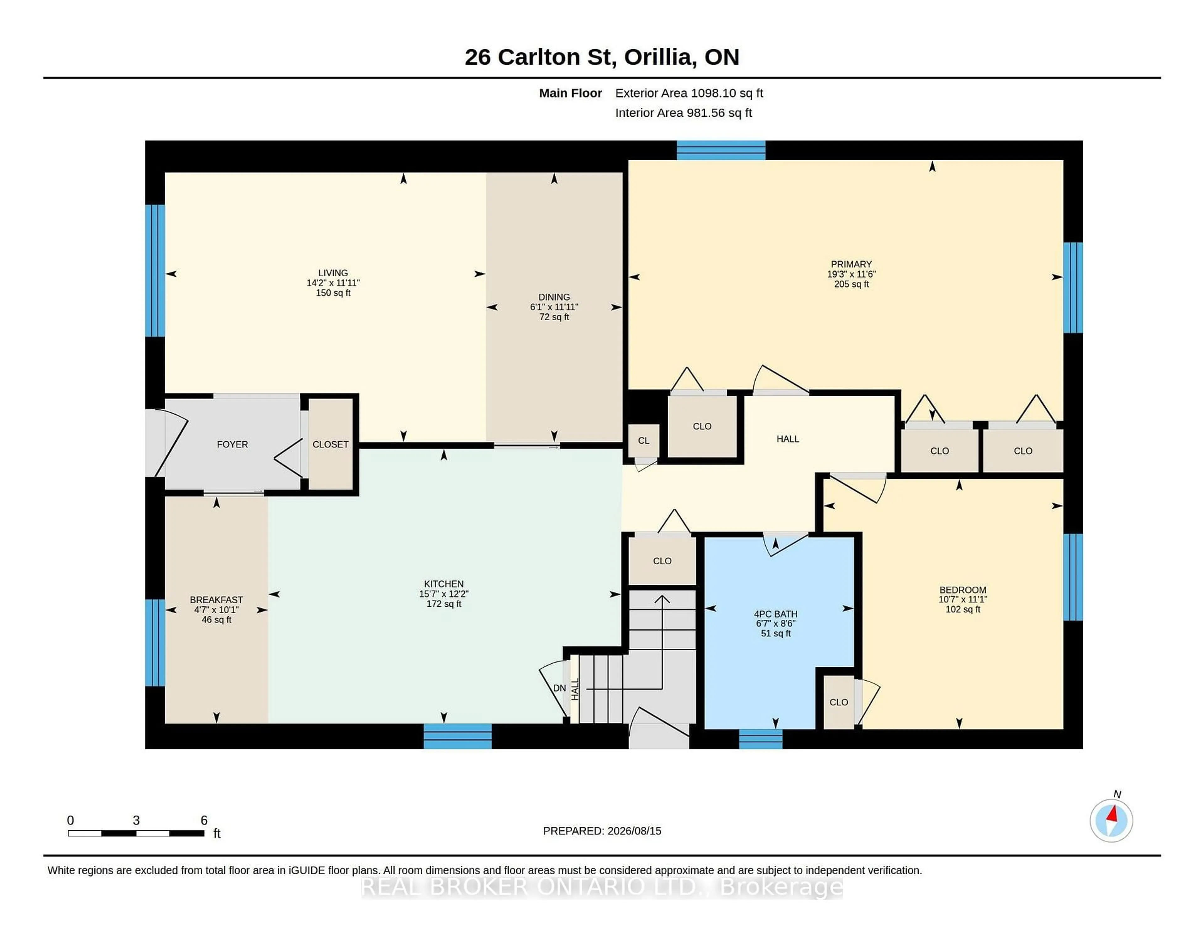Floor plan for 26 Carlton St, Orillia Ontario L3V 6S7