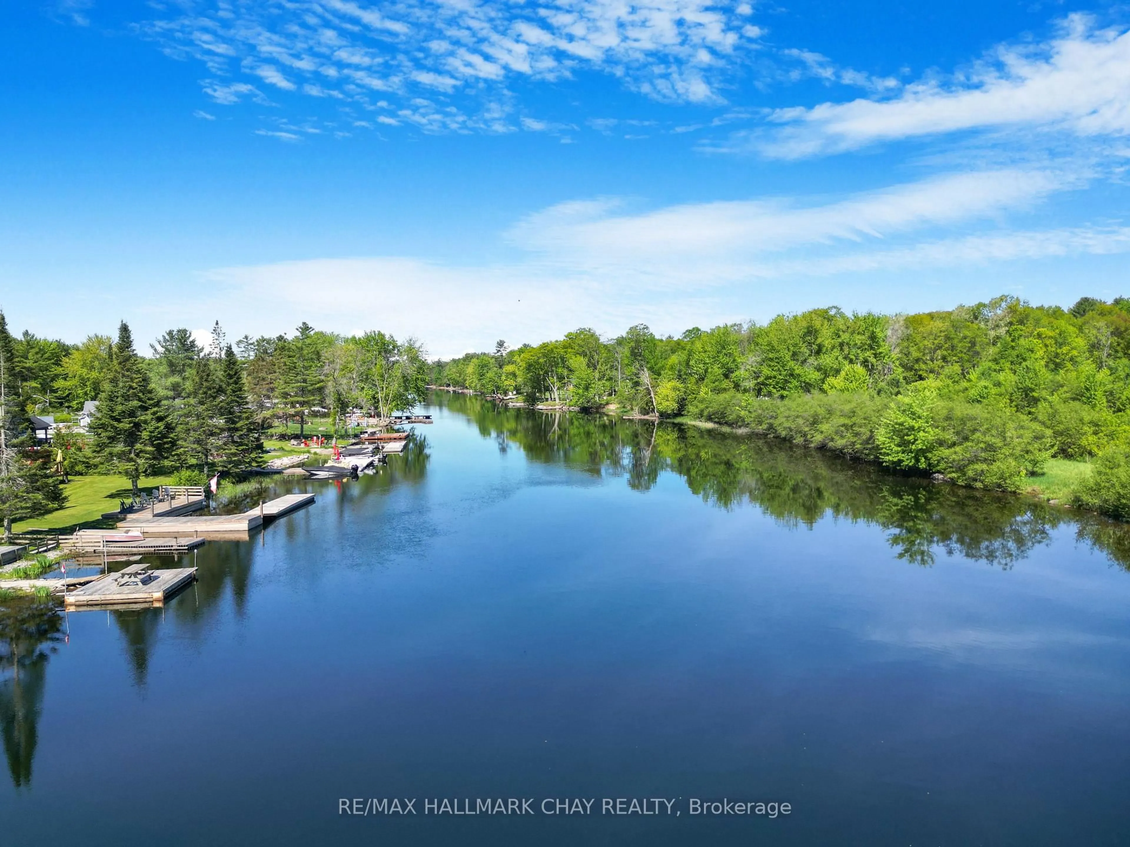 A pic from outside/outdoor area/front of a property/back of a property/a pic from drone, water/lake/river/ocean view for 4108 Canal Rd, Severn Ontario L0K 2B0