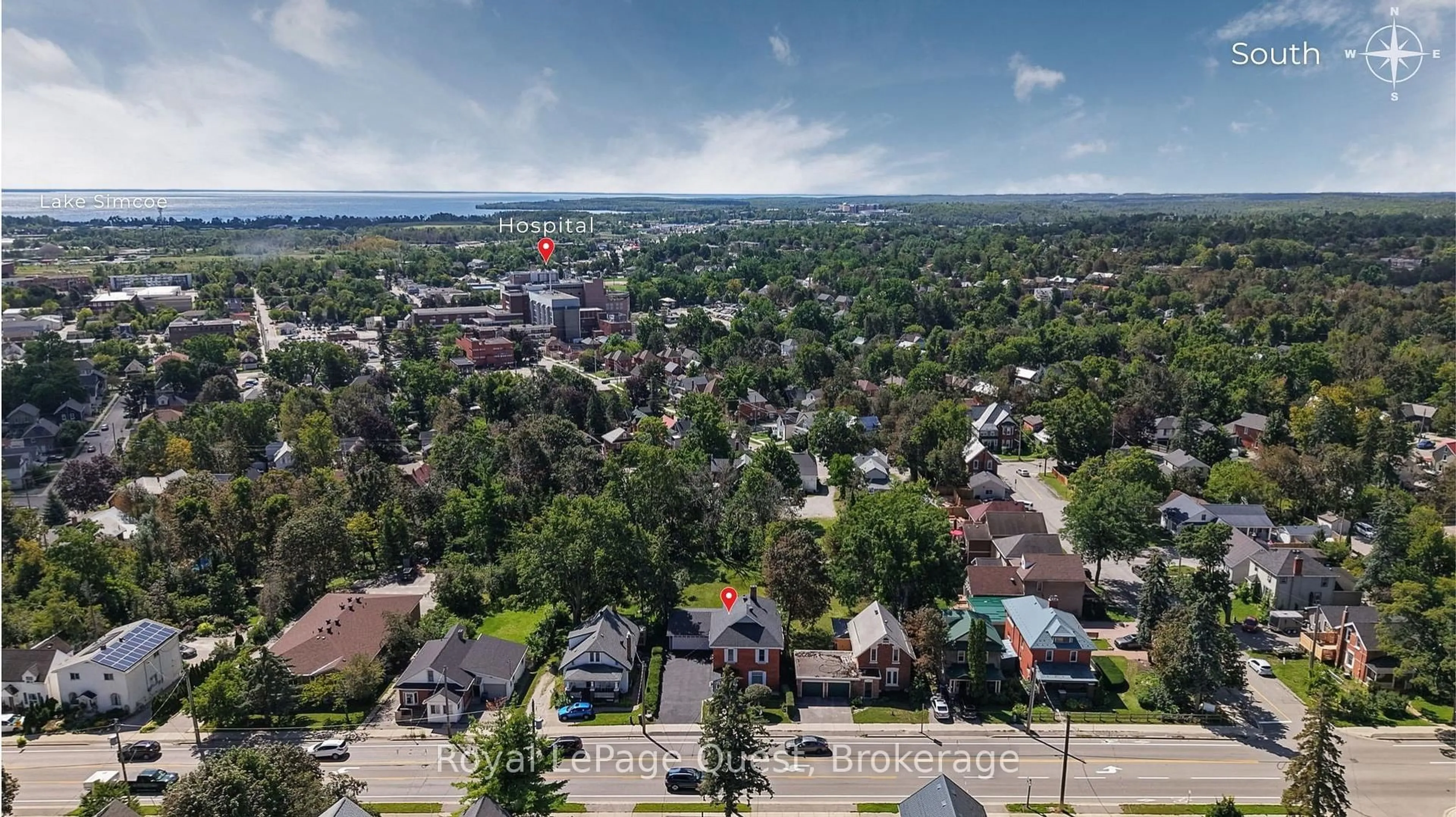 A pic from outside/outdoor area/front of a property/back of a property/a pic from drone, unknown for 125 Coldwater Rd, Orillia Ontario L3V 3L5