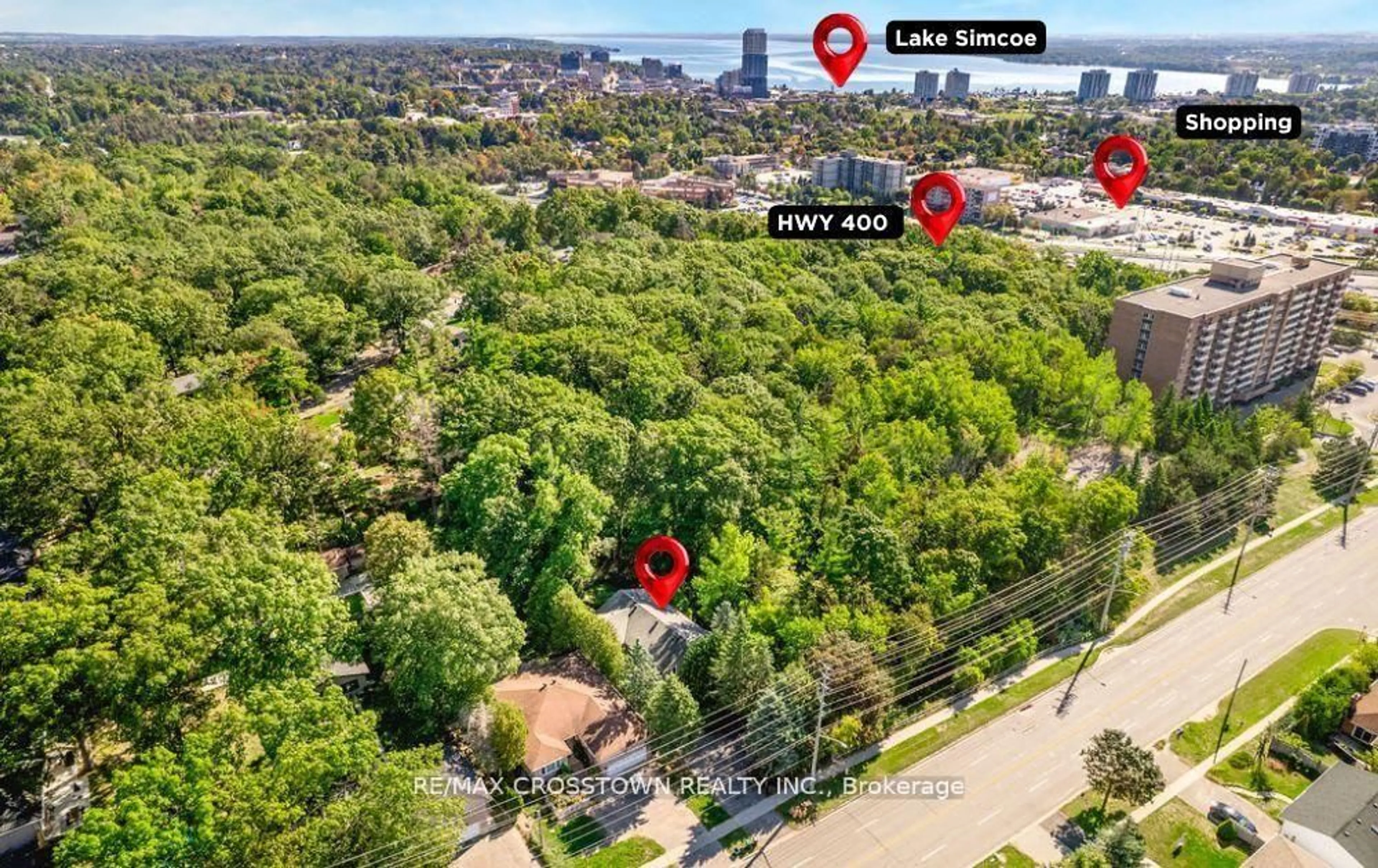 A pic from outside/outdoor area/front of a property/back of a property/a pic from drone, water/lake/river/ocean view for 147 Anne St, Barrie Ontario L4N 2B9