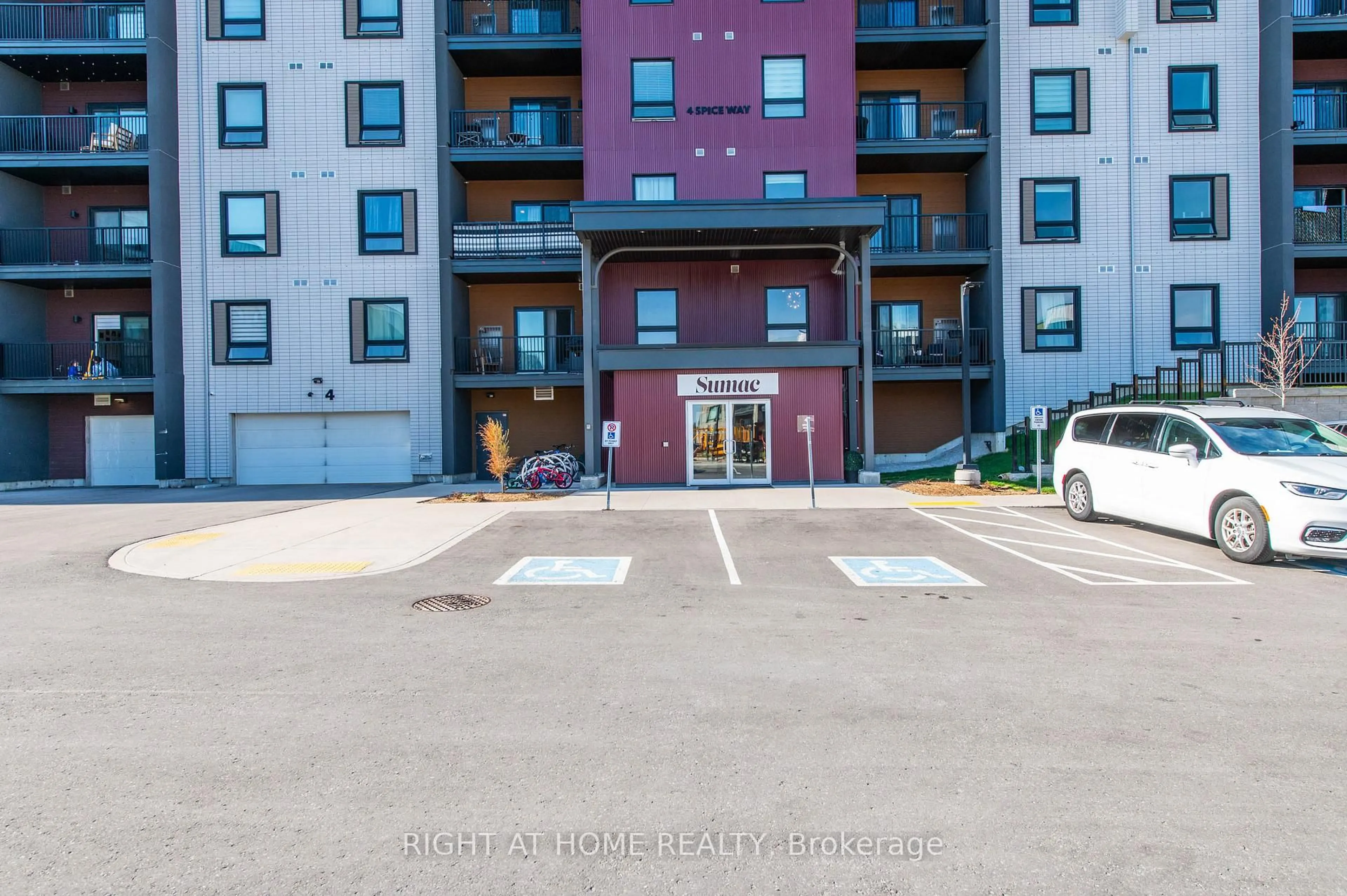 A pic from outside/outdoor area/front of a property/back of a property/a pic from drone, water/lake/river/ocean view for 4 Spice Way #202, Barrie Ontario L9J 0M2