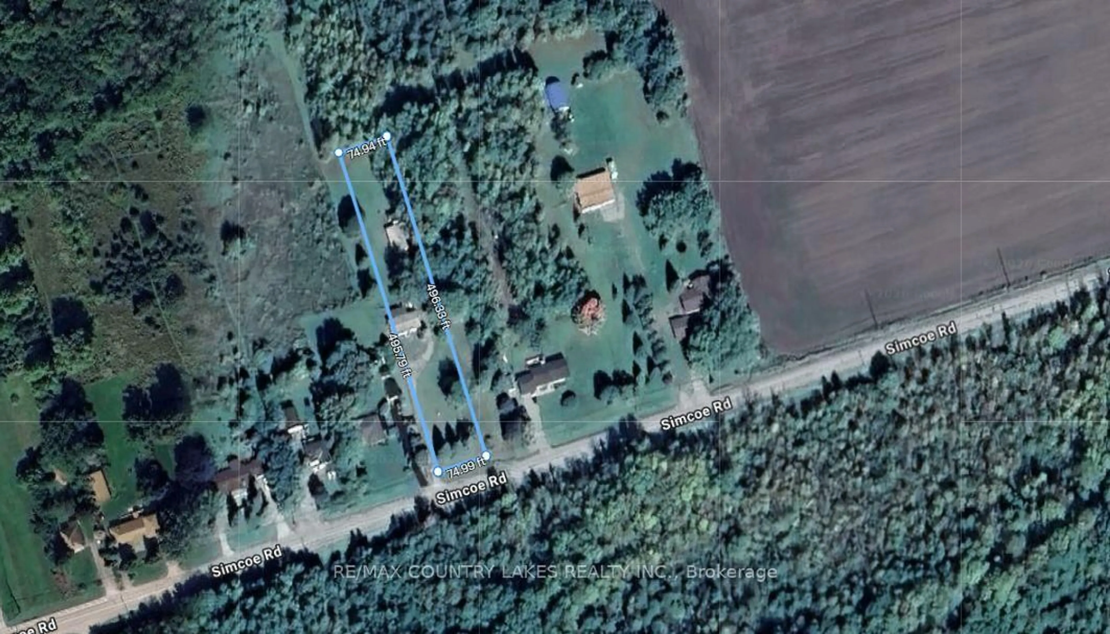 A pic from outside/outdoor area/front of a property/back of a property/a pic from drone, street for 2548 Simcoe Rd, Ramara Ontario L0K 1B0