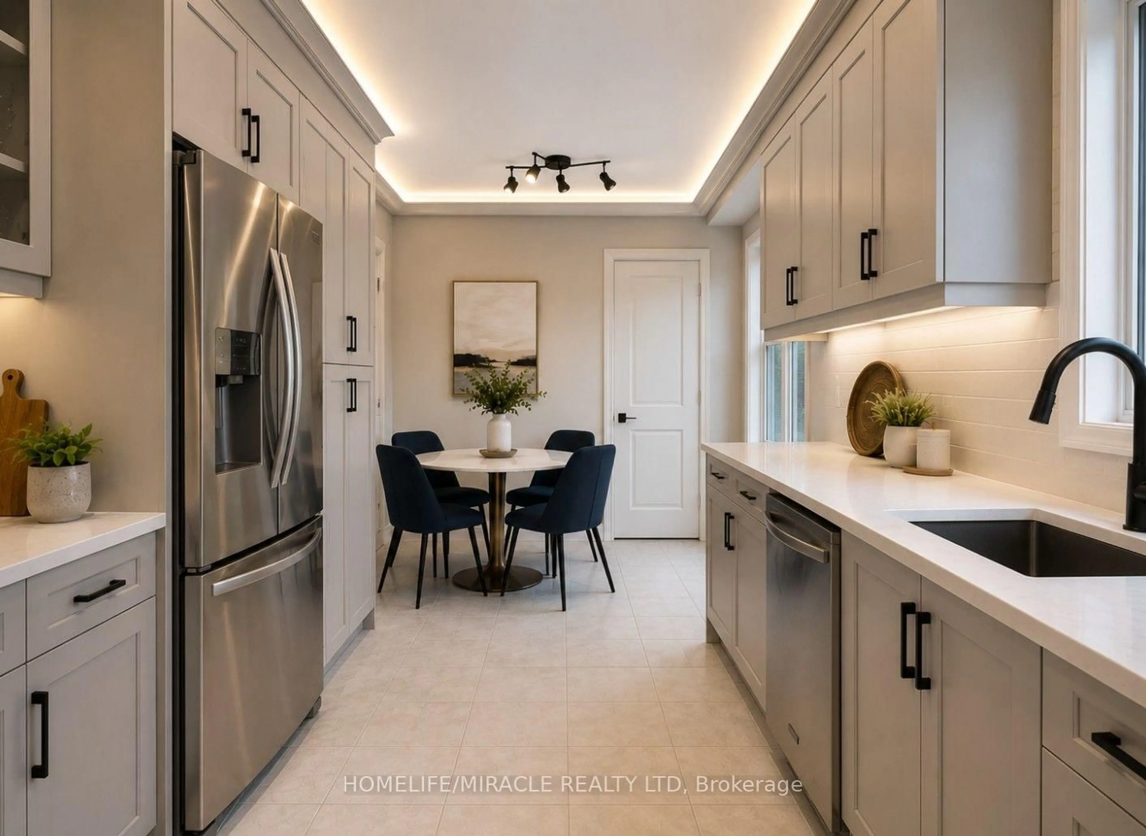 Contemporary kitchen, ceramic/tile floor for 67 Livingstone St, Barrie Ontario L4N 7J2