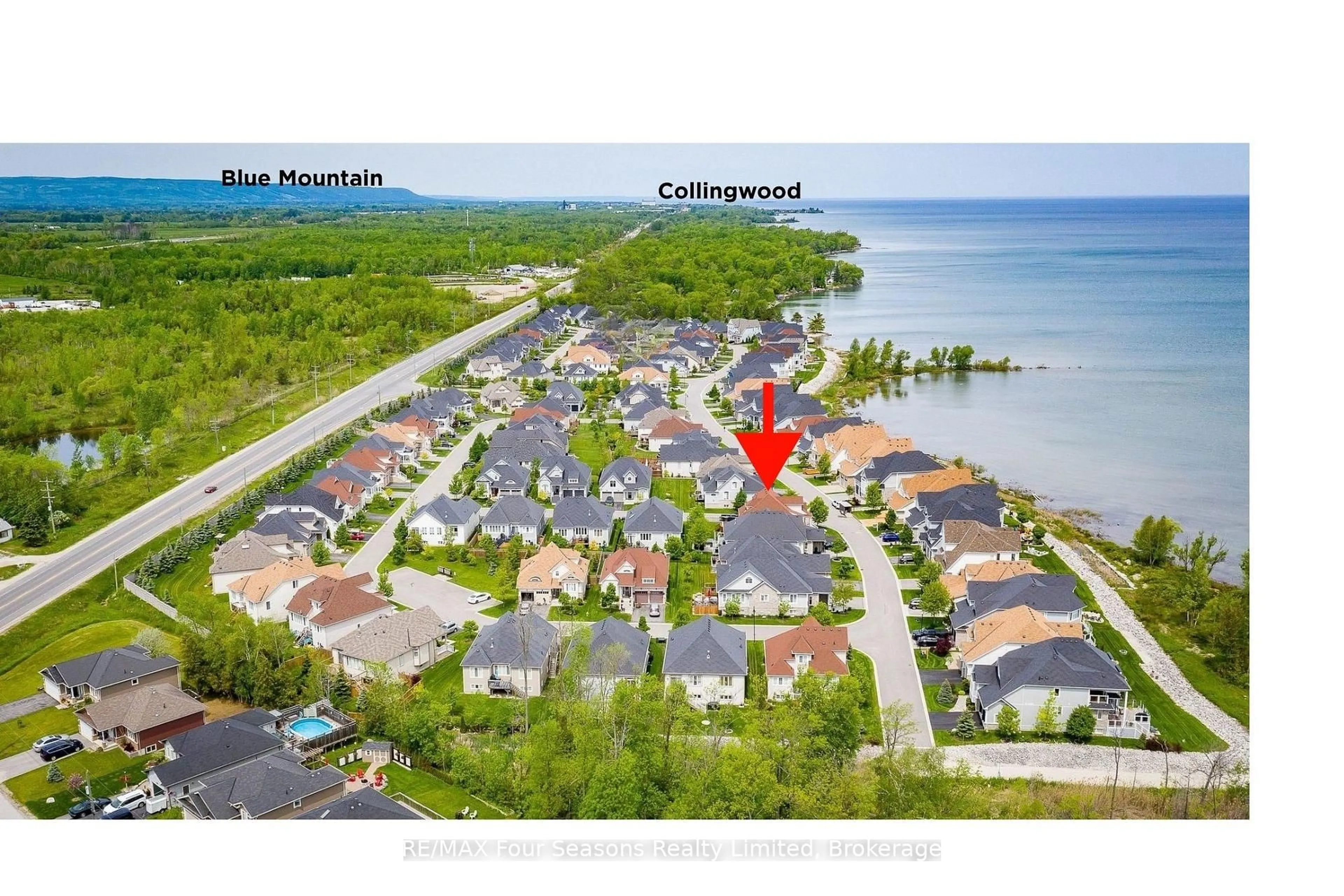 A pic from outside/outdoor area/front of a property/back of a property/a pic from drone, water/lake/river/ocean view for 64 Waterview Rd, Wasaga Beach Ontario L9Z 0E9