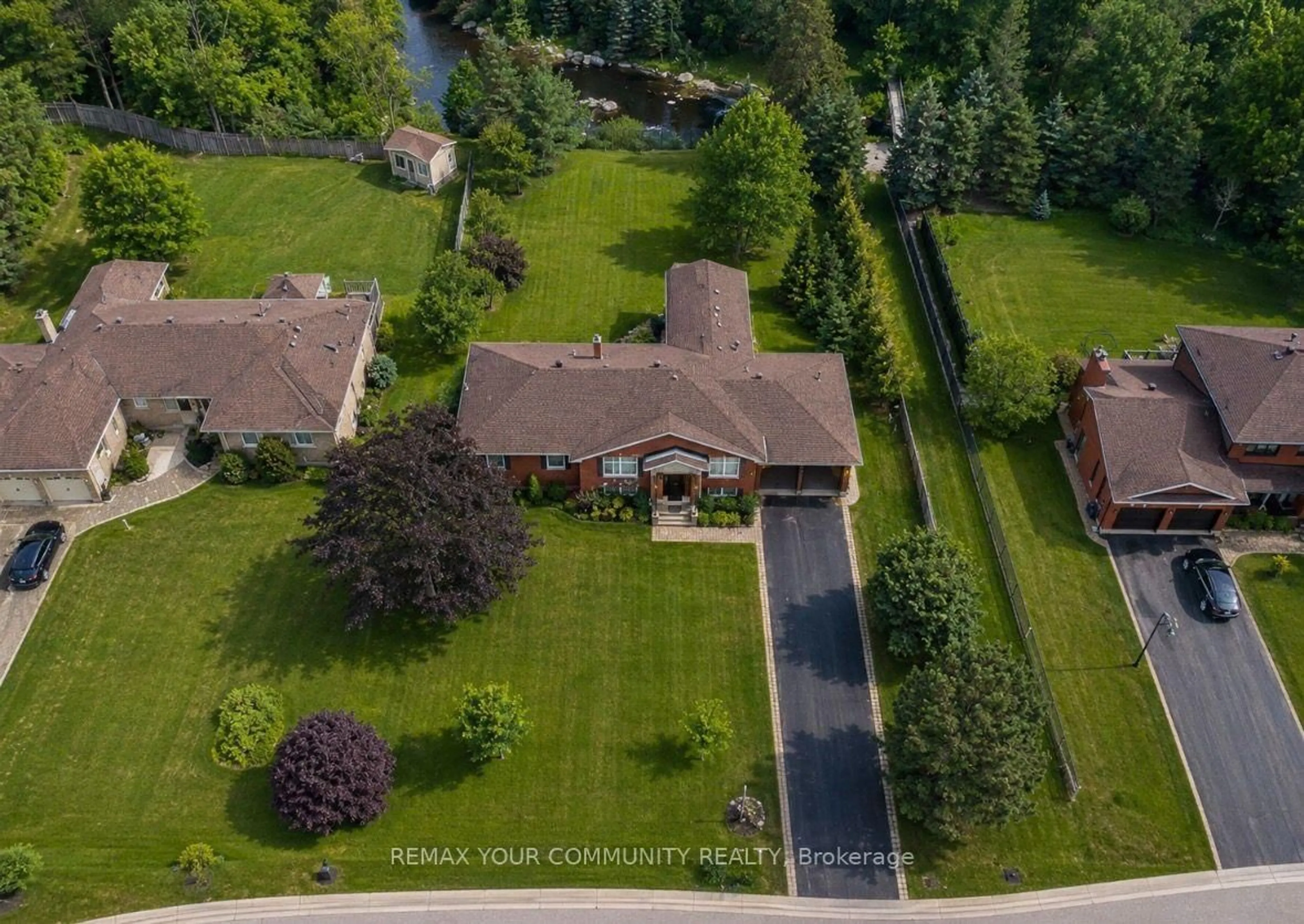A pic from outside/outdoor area/front of a property/back of a property/a pic from drone, water/lake/river/ocean view for 12 Cairns Blvd, Springwater Ontario L0L 1X0