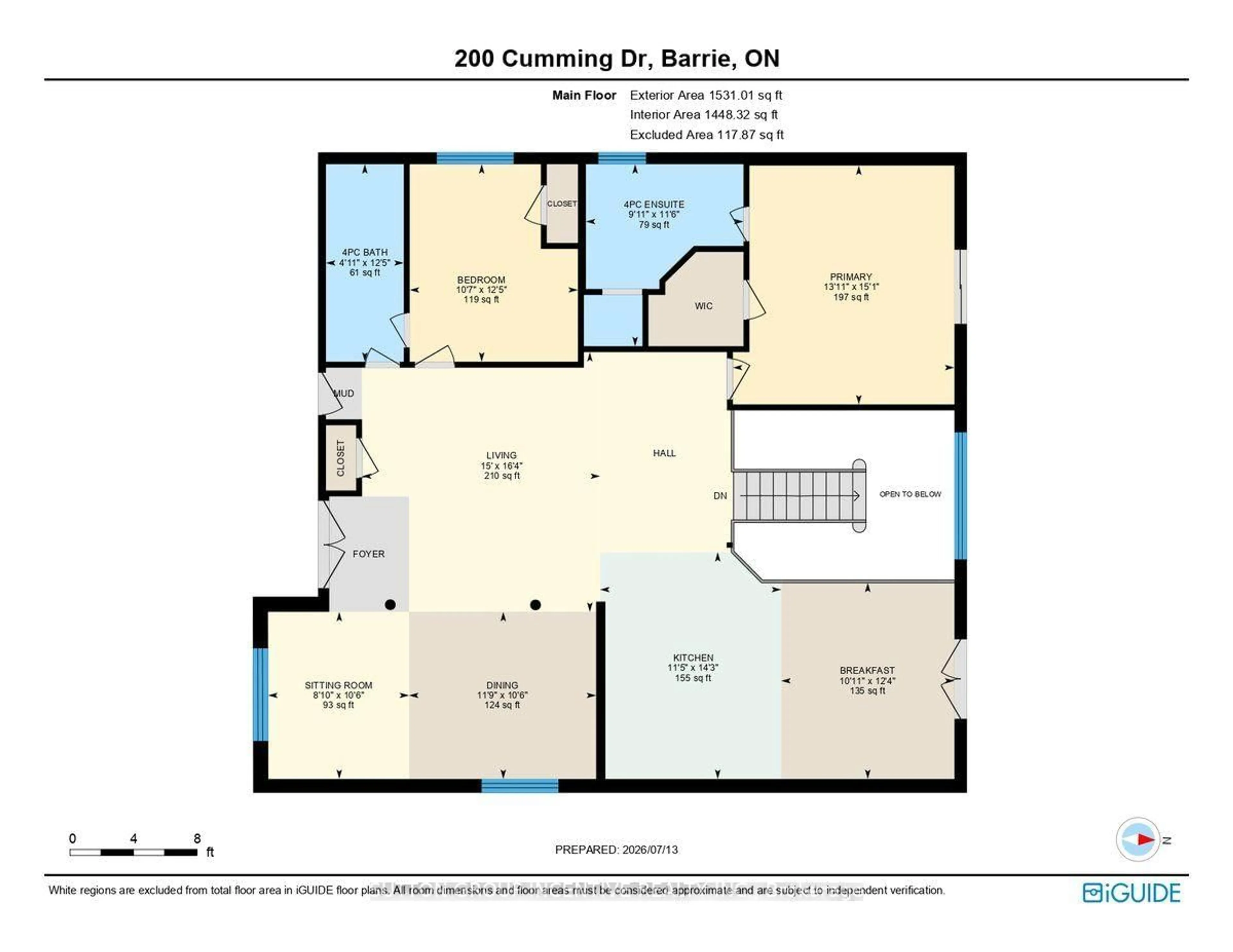 Floor plan for 200 Cumming Dr, Barrie Ontario L4N 0C9