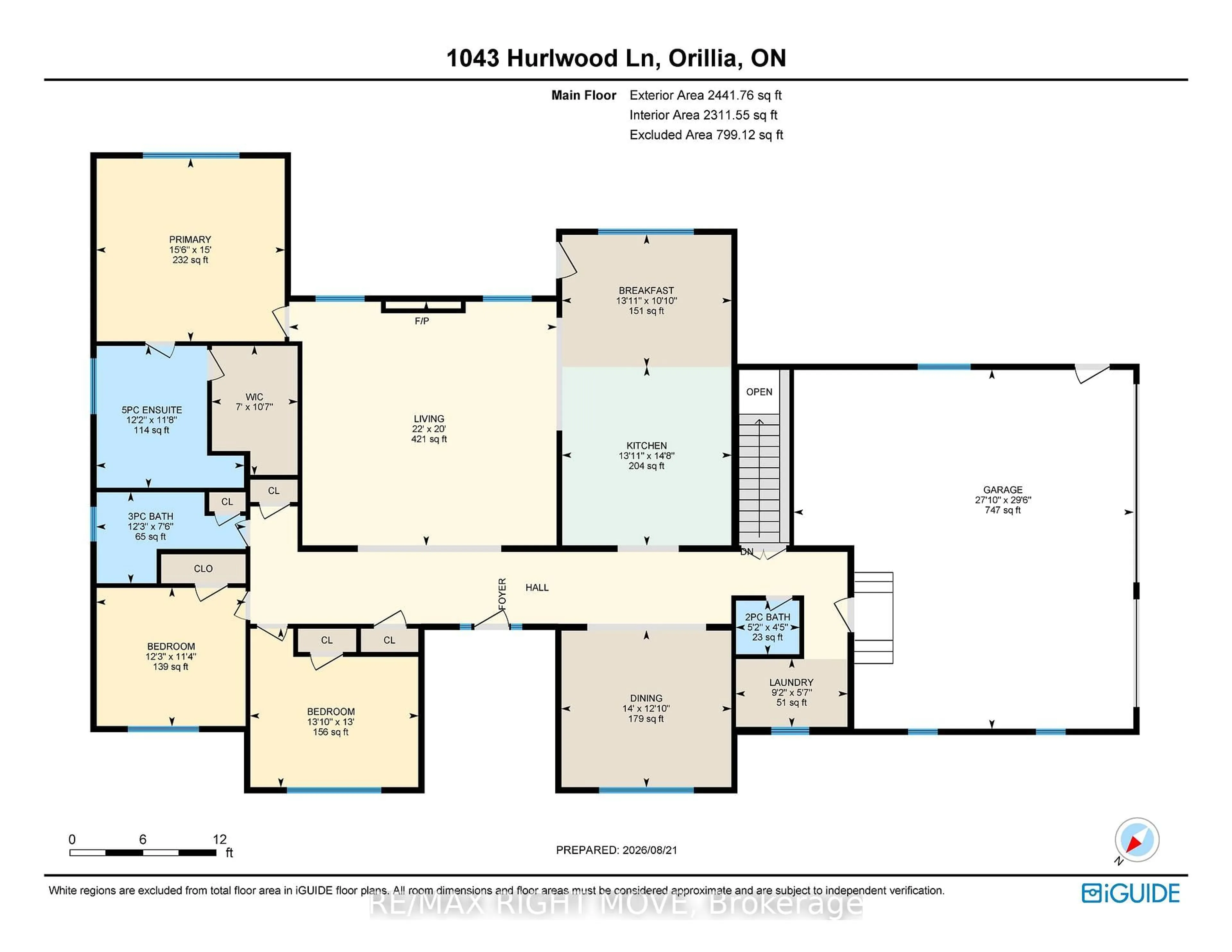Floor plan for 1043 Hurlwood Lane, Severn Ontario L3V 6H4