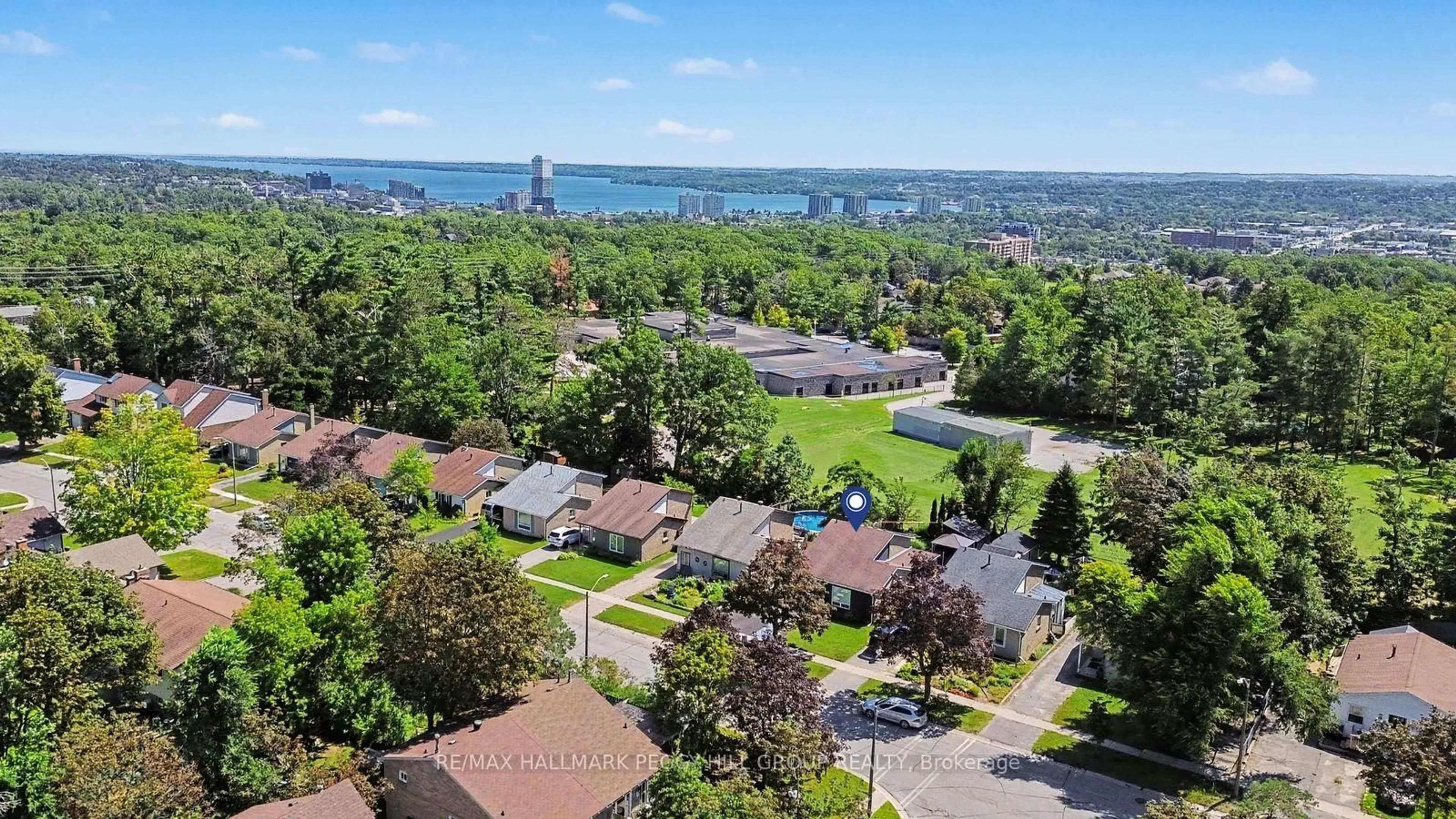 A pic from outside/outdoor area/front of a property/back of a property/a pic from drone, water/lake/river/ocean view for 29 Shelley Lane, Barrie Ontario L4N 4W4
