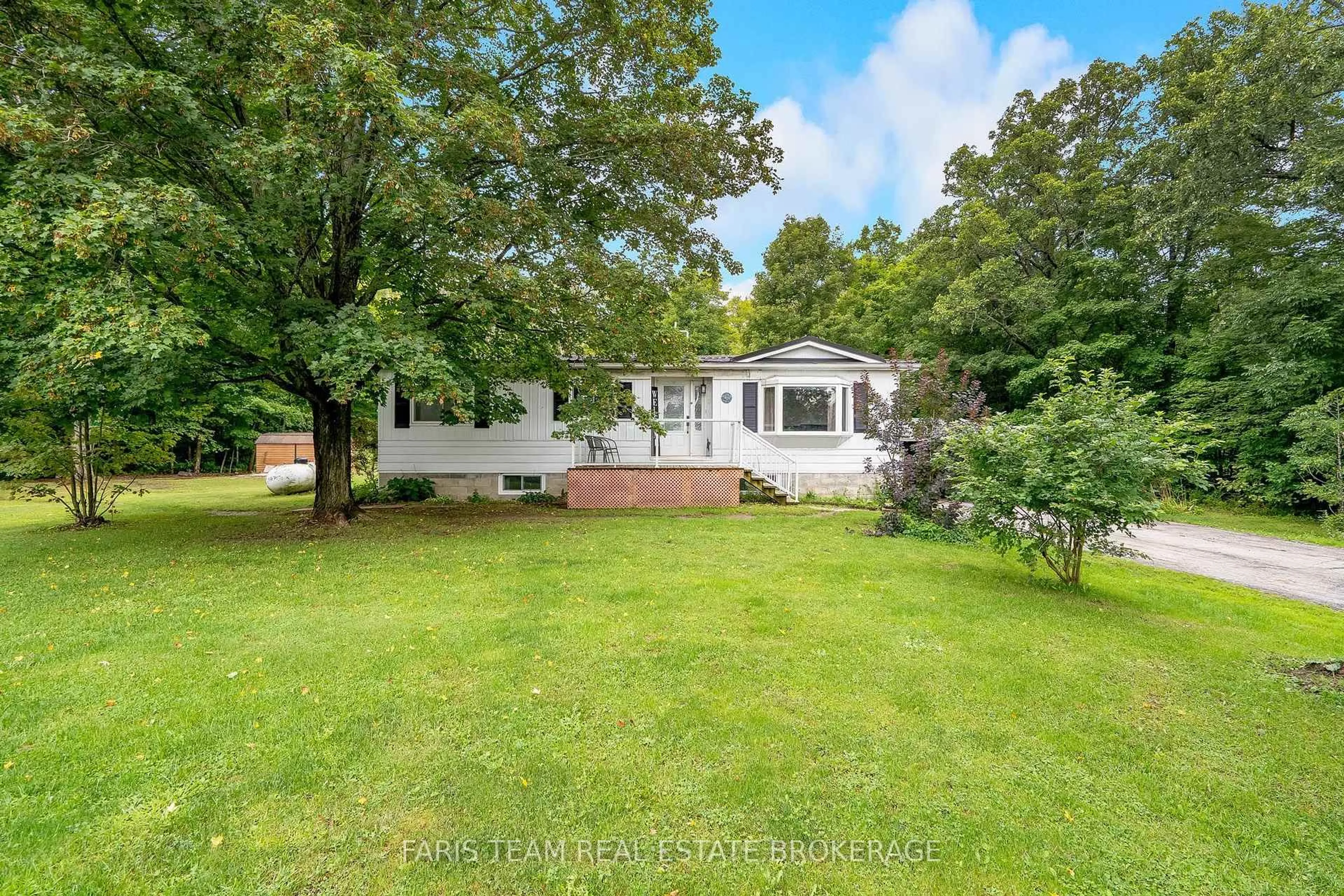 A pic from outside/outdoor area/front of a property/back of a property/a pic from drone, water/lake/river/ocean view for 1490 Laughlin Falls Rd, Severn Ontario L0K 1E0