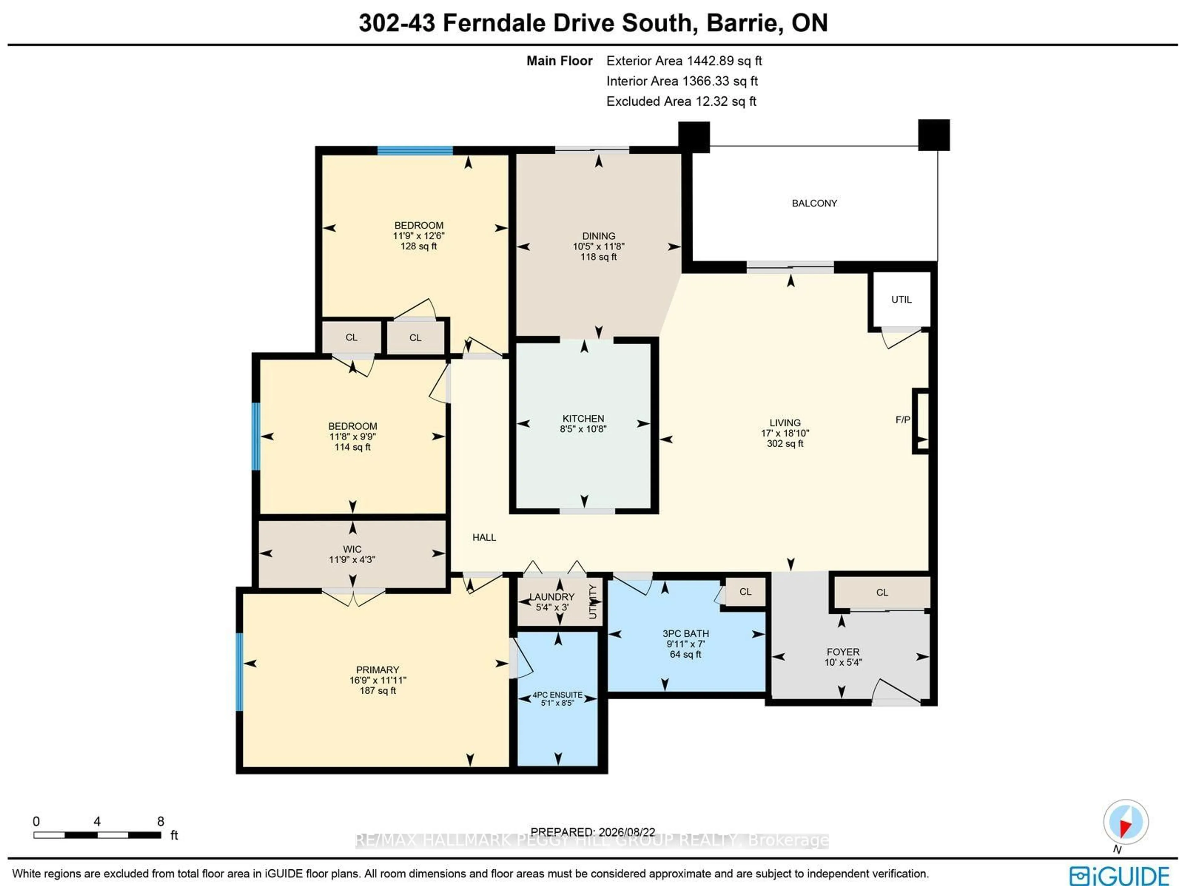 Floor plan for 43 Ferndale Dr #302, Barrie Ontario L4N 5W6