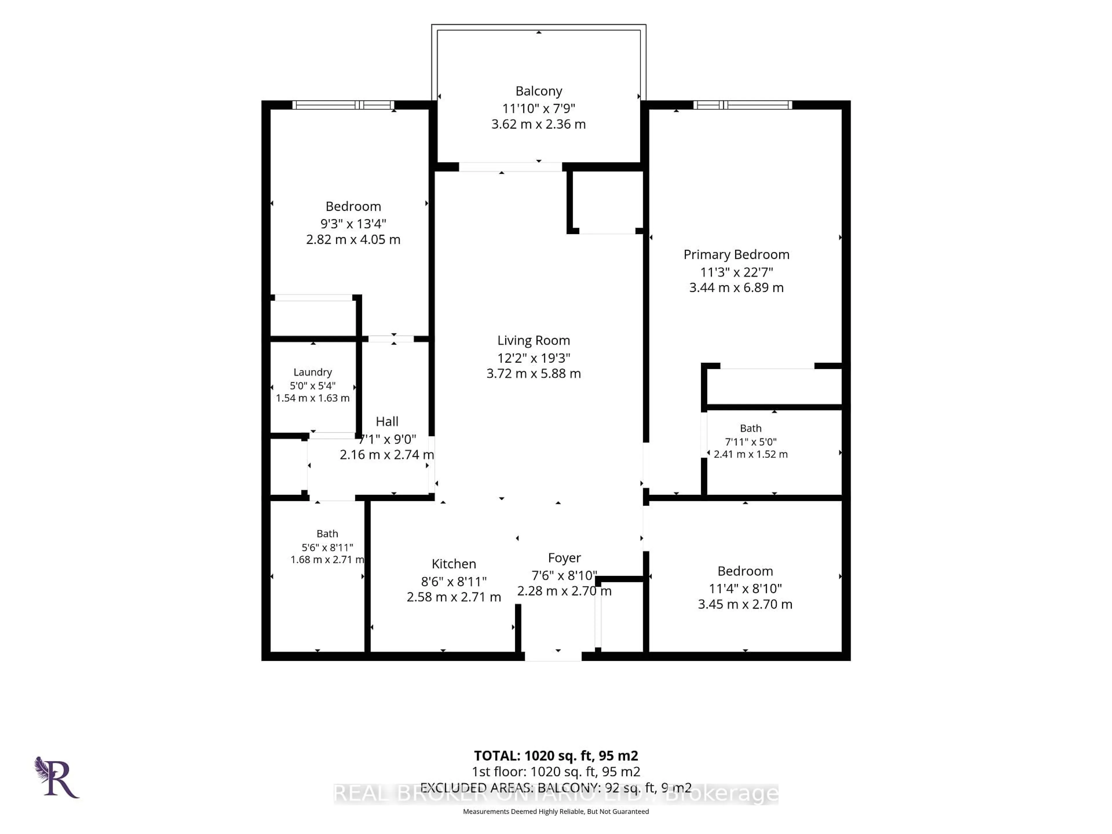 Floor plan for 299 CUNDLES Rd #604, Barrie Ontario L4M 0K9