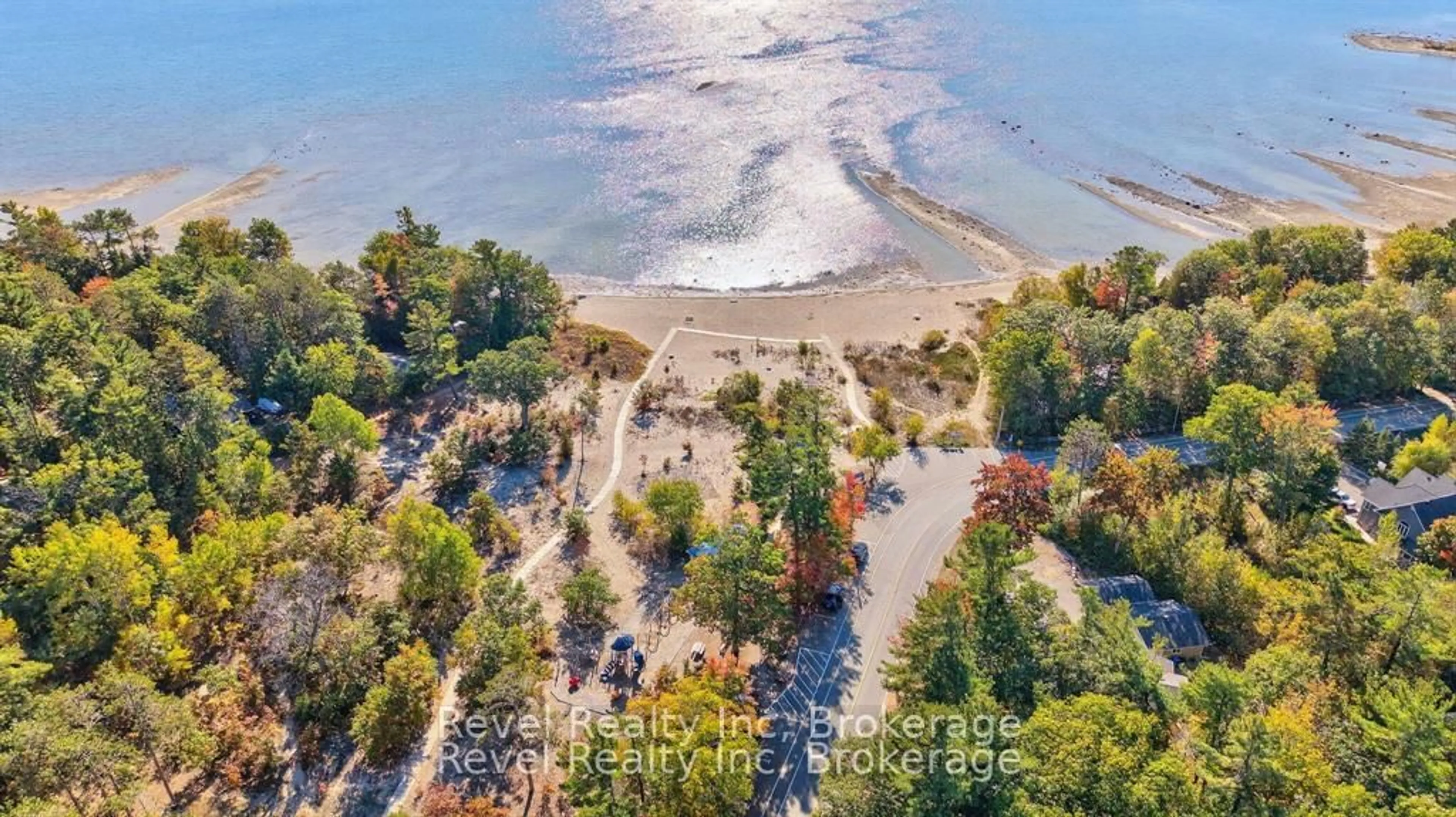 A pic from outside/outdoor area/front of a property/back of a property/a pic from drone, water/lake/river/ocean view for 683 Lafontaine Rd, Tiny Ontario L9M 0L6