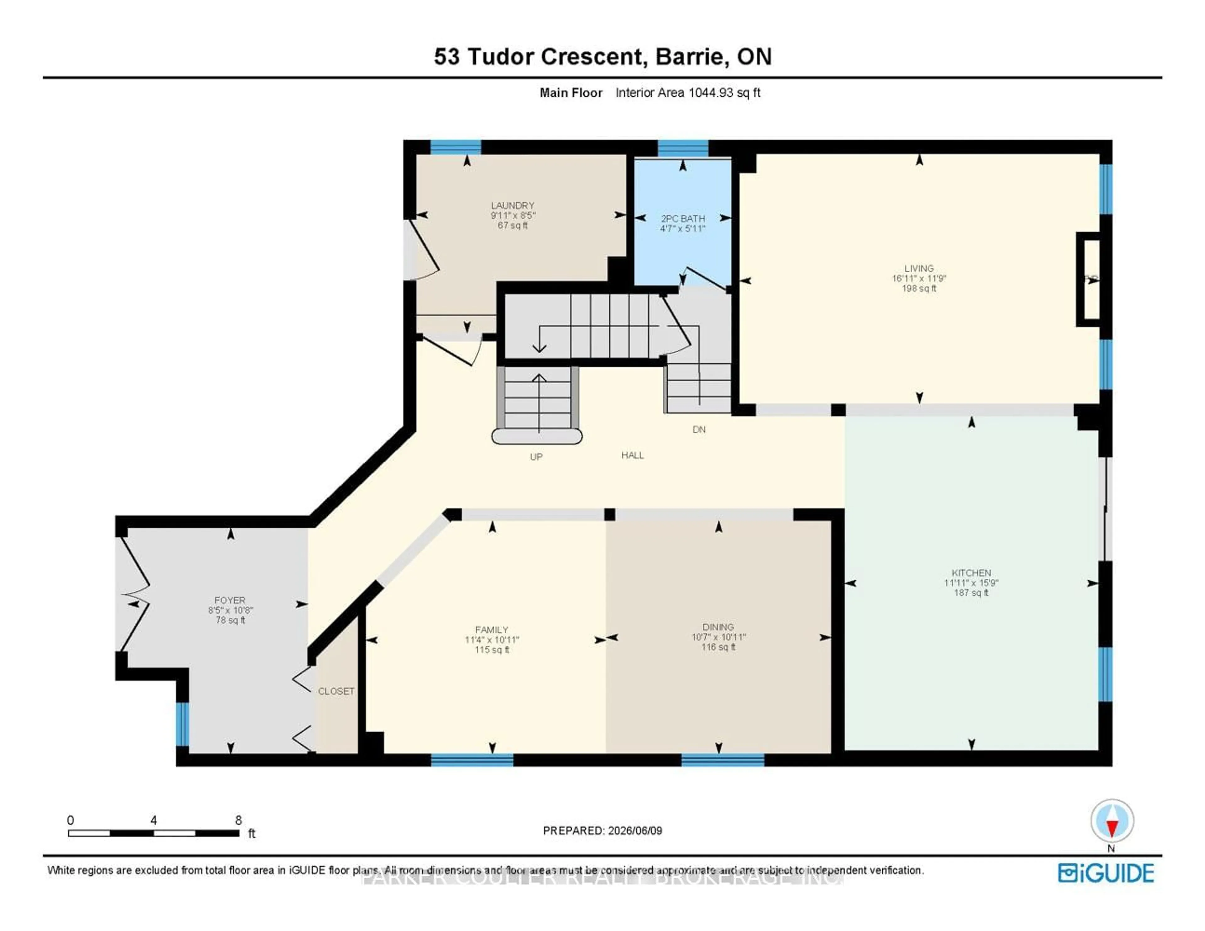 Floor plan for 53 Tudor Cres, Barrie Ontario L4M 0A8