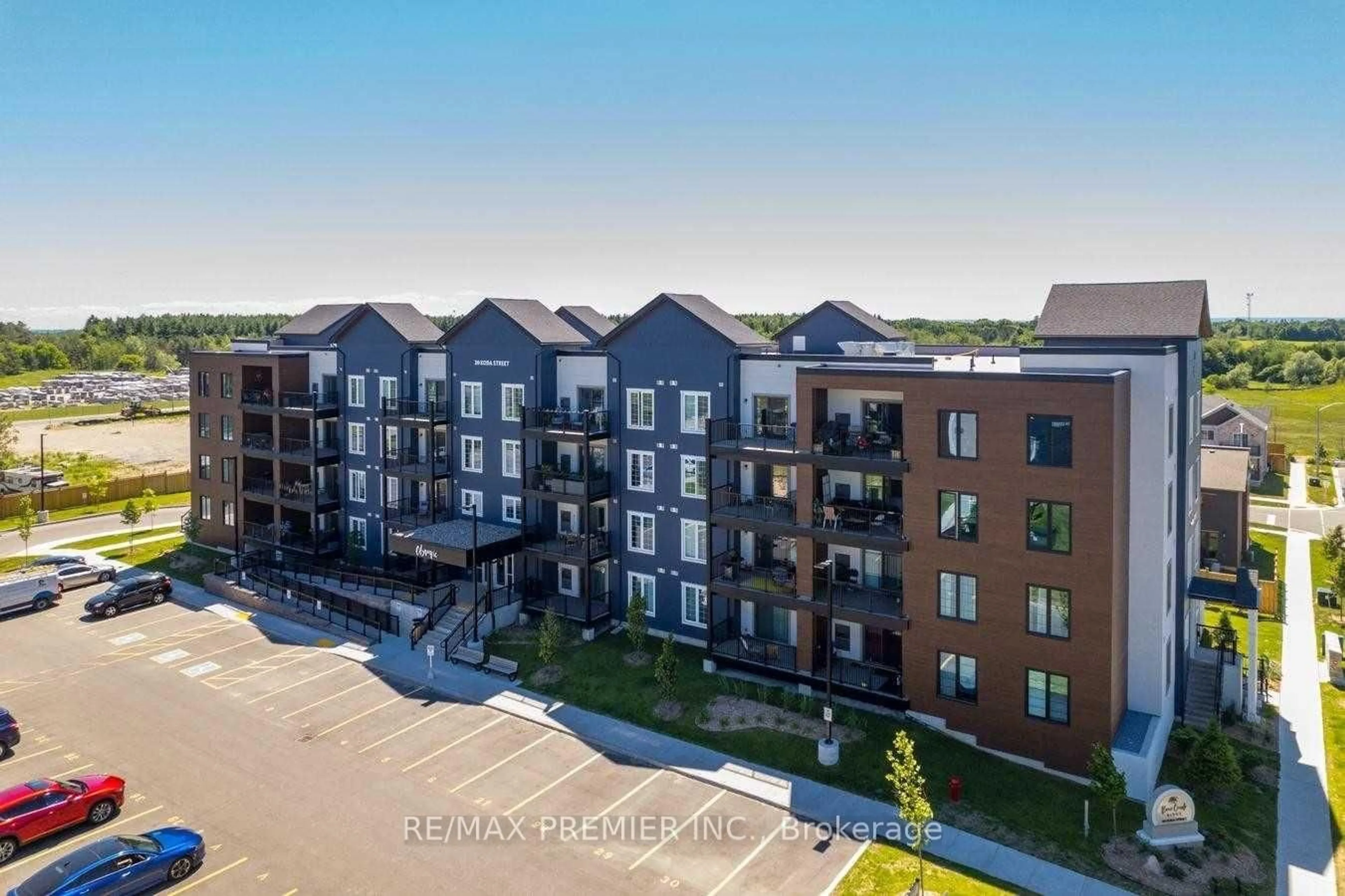 A pic from outside/outdoor area/front of a property/back of a property/a pic from drone, unknown for 20 Koda St #109, Barrie Ontario L9J 0J7