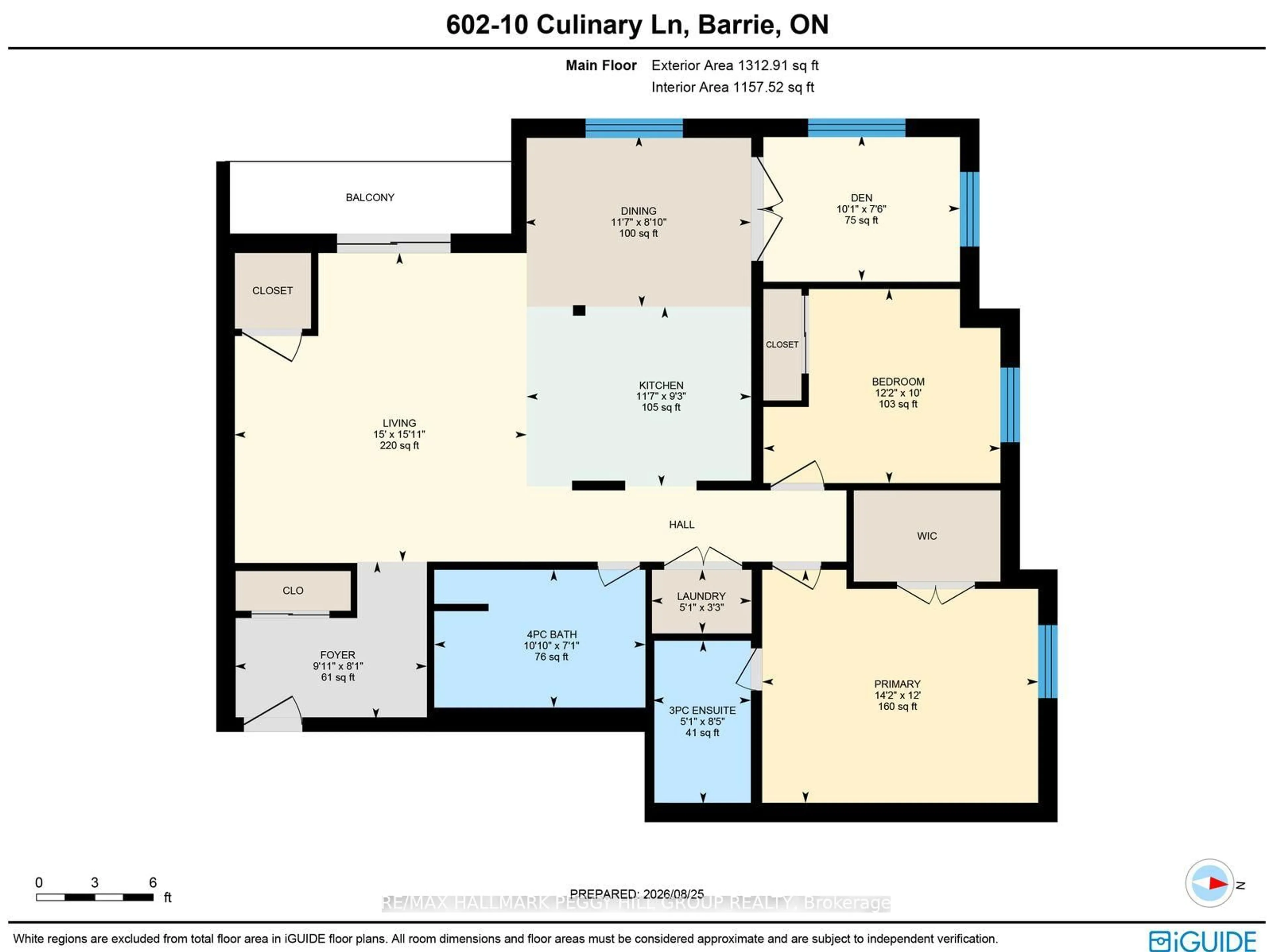 Floor plan for 10 Culinary Lane #602, Barrie Ontario L9J 0K2